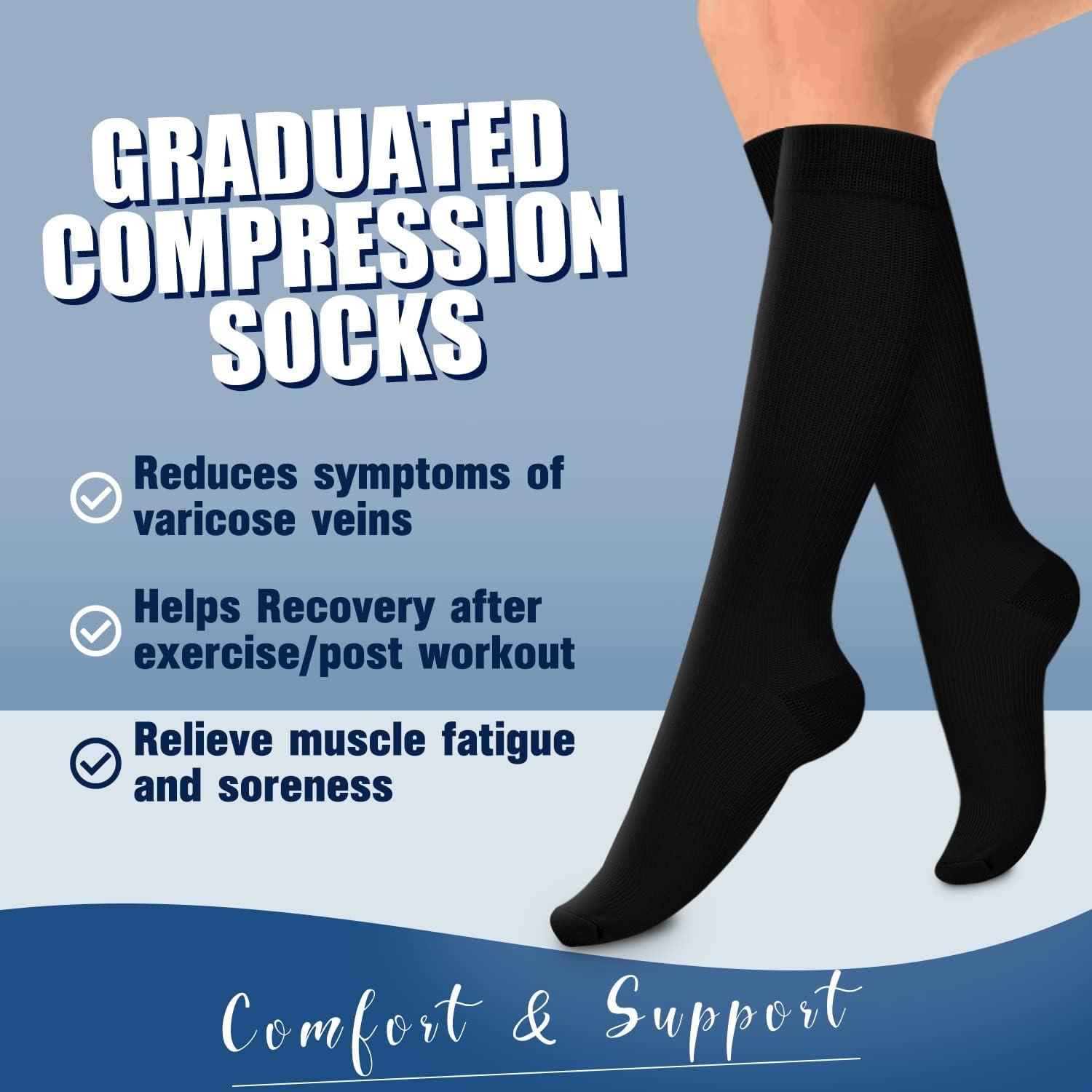  AYNEFY Compression Socks for Women Men, Twostage Elastic in Vein  Calf Sheath and Men Circulation Best Support Running Sport for Circulation Varicose  Veins Nurse Edema Travel (L-Black) : Clothing, Shoes 