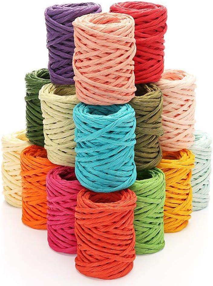 15.31Yard Raffia Stripes Paper String Colorful Twisted Paper Craft