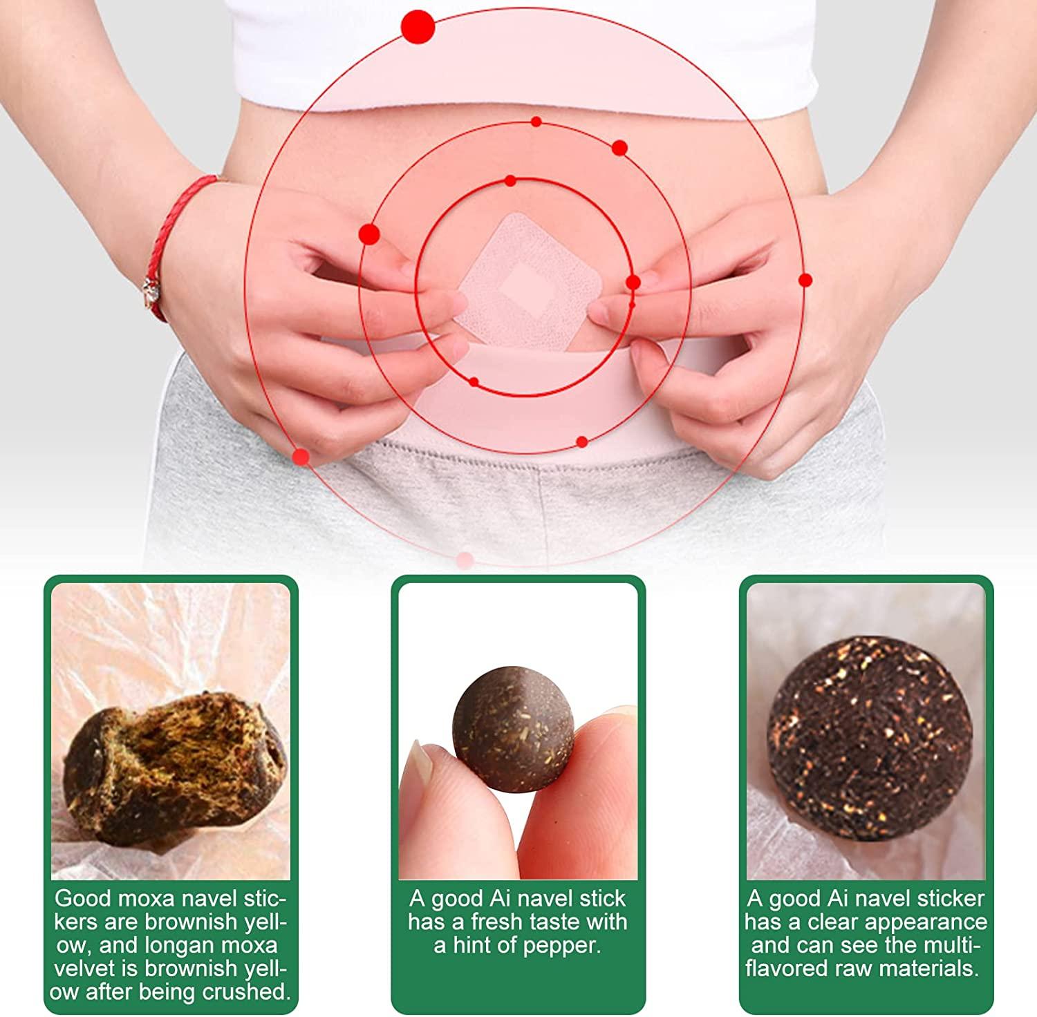  Wormwood Belly Patch,30Pcs Mugwort Abdomen Navel Patch and  30Pcs Moxibustion Patch for Women and Men : Health & Household