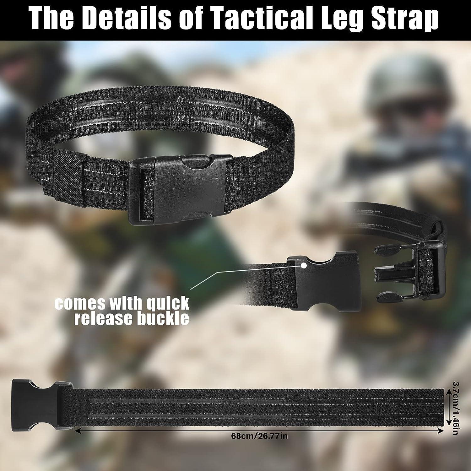 2 Pieces Tactical Leg Strap Nylon Thigh Belt Elastic Thigh Strap with Quick  Release Buckle for Games and Outdoors Unisex Black