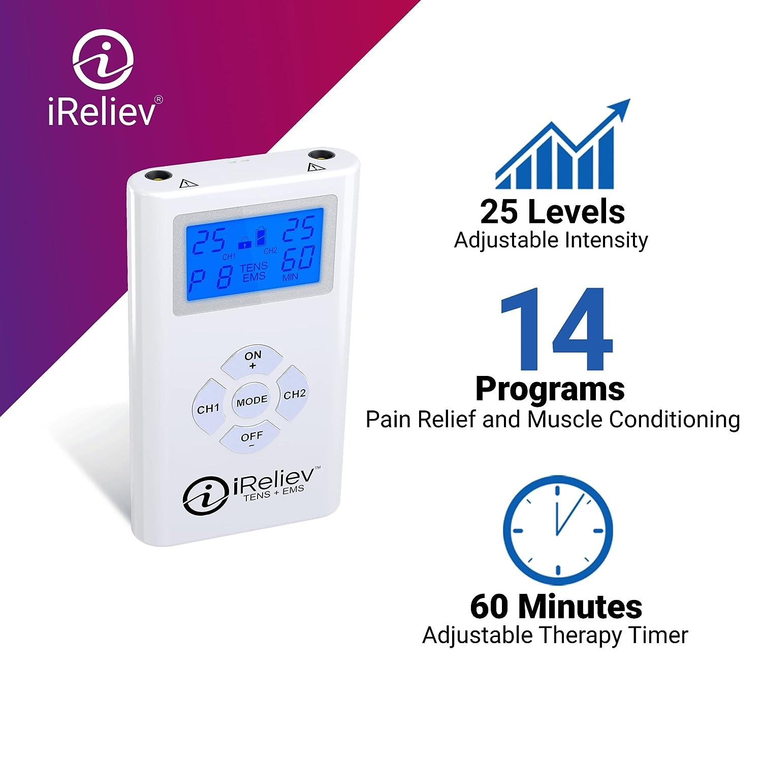 Wireless TENS Unit + Muscle Stimulator Combination for Pain Relief,  Arthritis, Muscle Conditioning, Muscle Strength by iReliev Therapeutic  Wearable