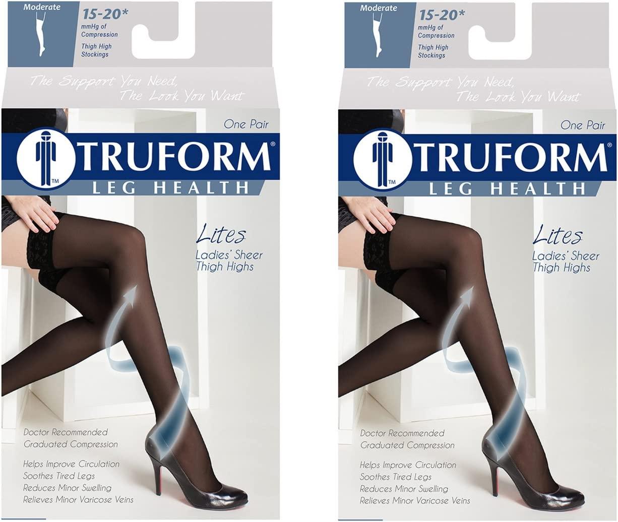 Truform Compression 15-20 mmHg Sheer Thigh High Stocking Nude X-Large 2  Count (1774ND-XL 2PK) X-Large (2 Pair) Nude