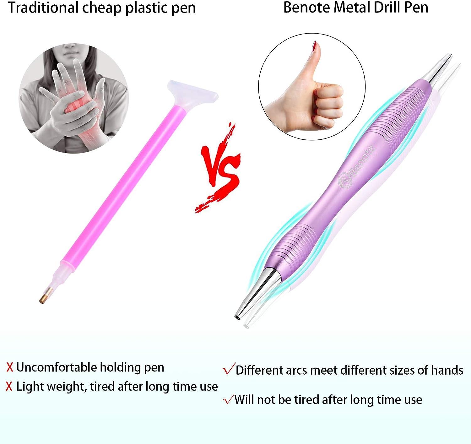 benote Diamond Painting Pen Accessories, Diamond Painting Tools with Drill Pen Muti Tips Rhinestone Picker, Glue Clay, Anti-Slip
