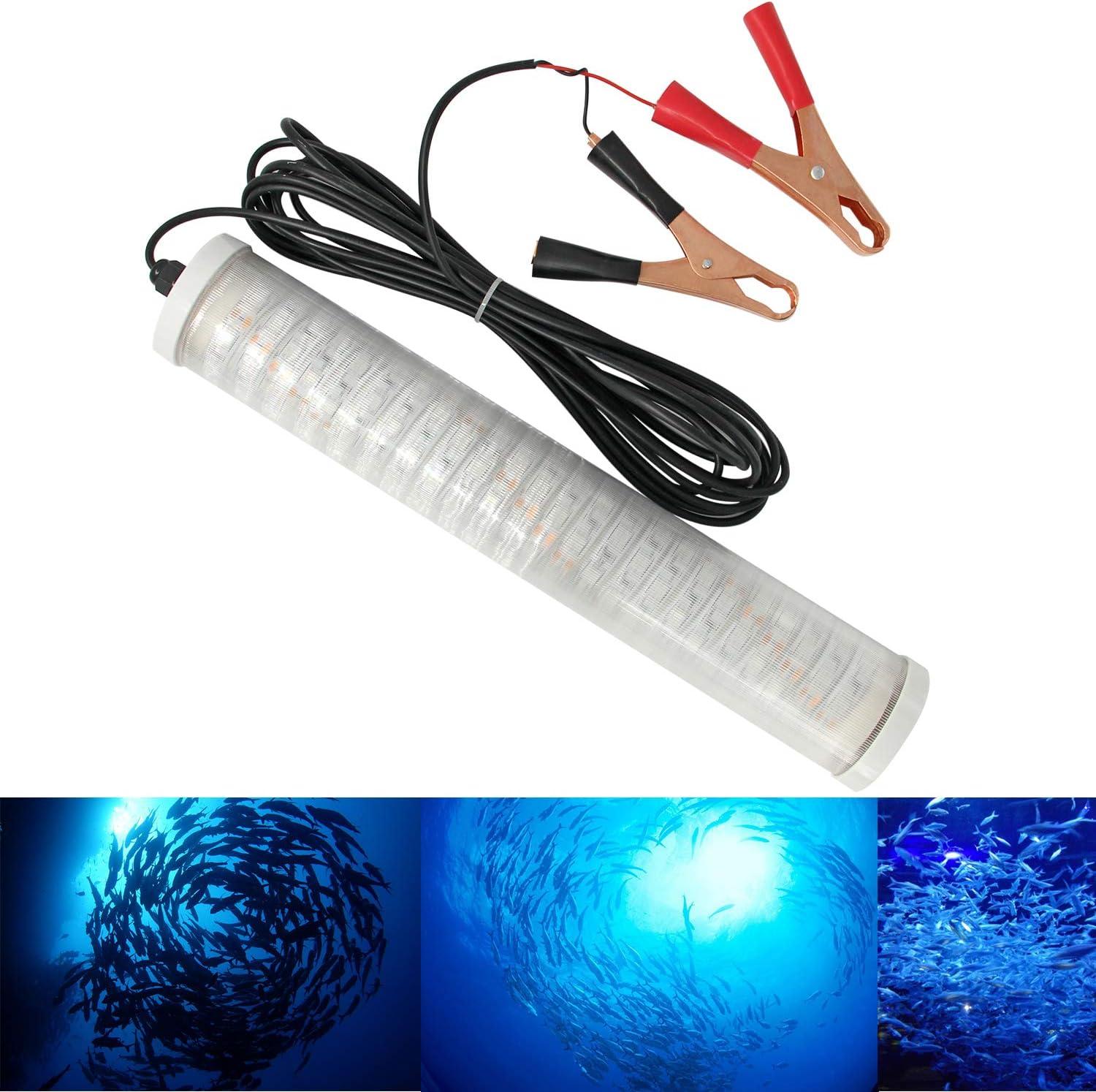 Hanchen LED Underwater Fishing Light, 12V 30W Boat Light for Night