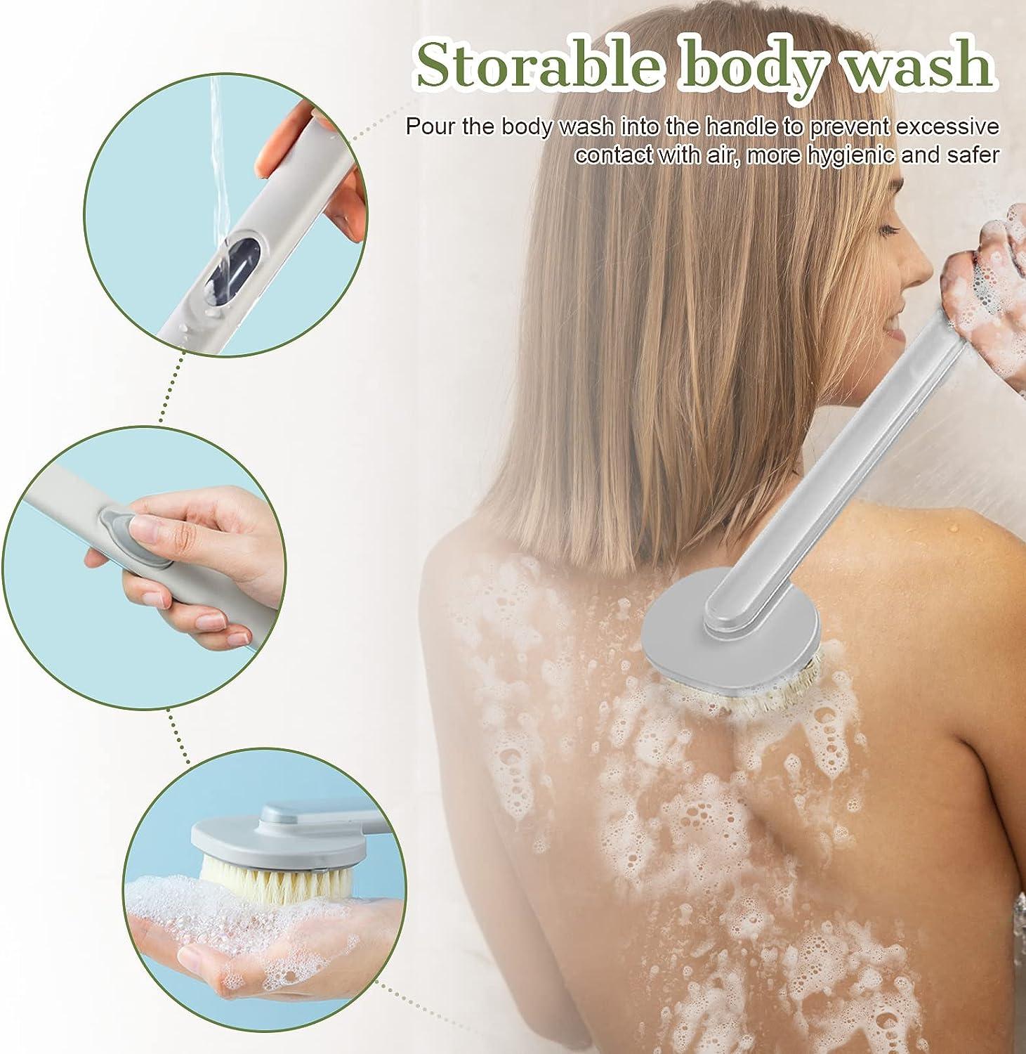 Long Handle Back Body Shower Liquid Bath Brush Exfoliating Clean