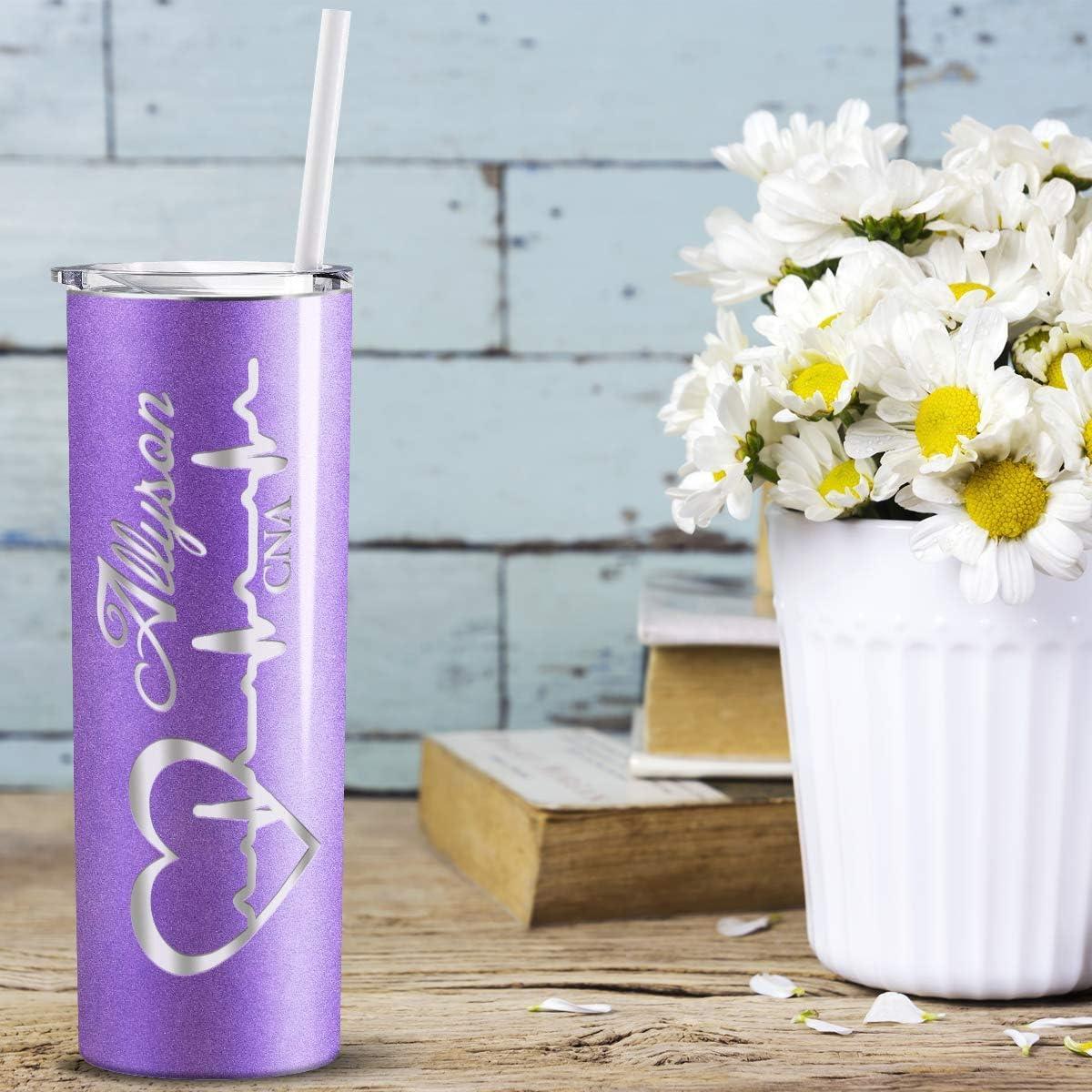 Personalized Tumbler 20 OZ Custom Skinny Tumbler With Lid And