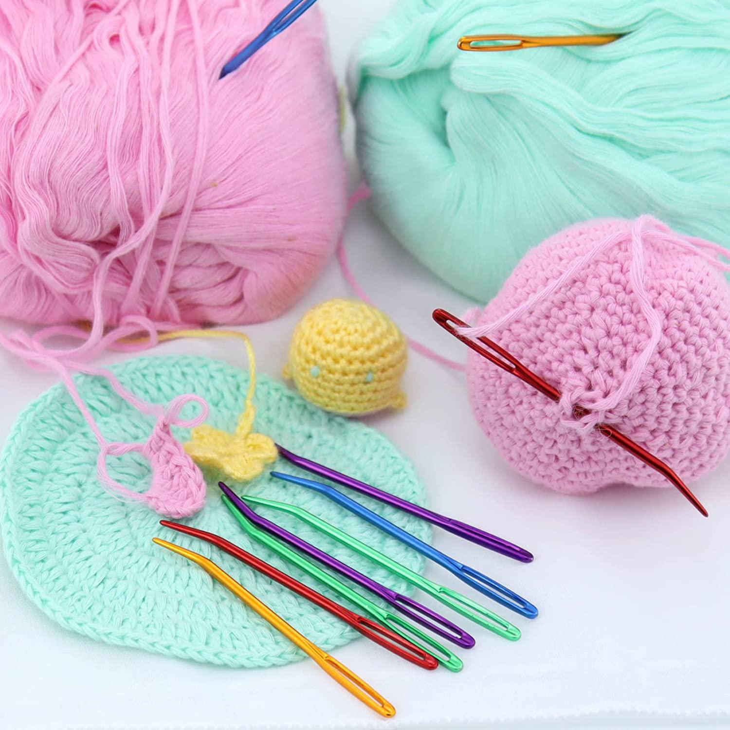 Darning Needle Big Eye Sewing Needle in Transparent Tube, Darning Needle for Wool, Crochet and Yarn Knitting, Size: Large, Photo Color