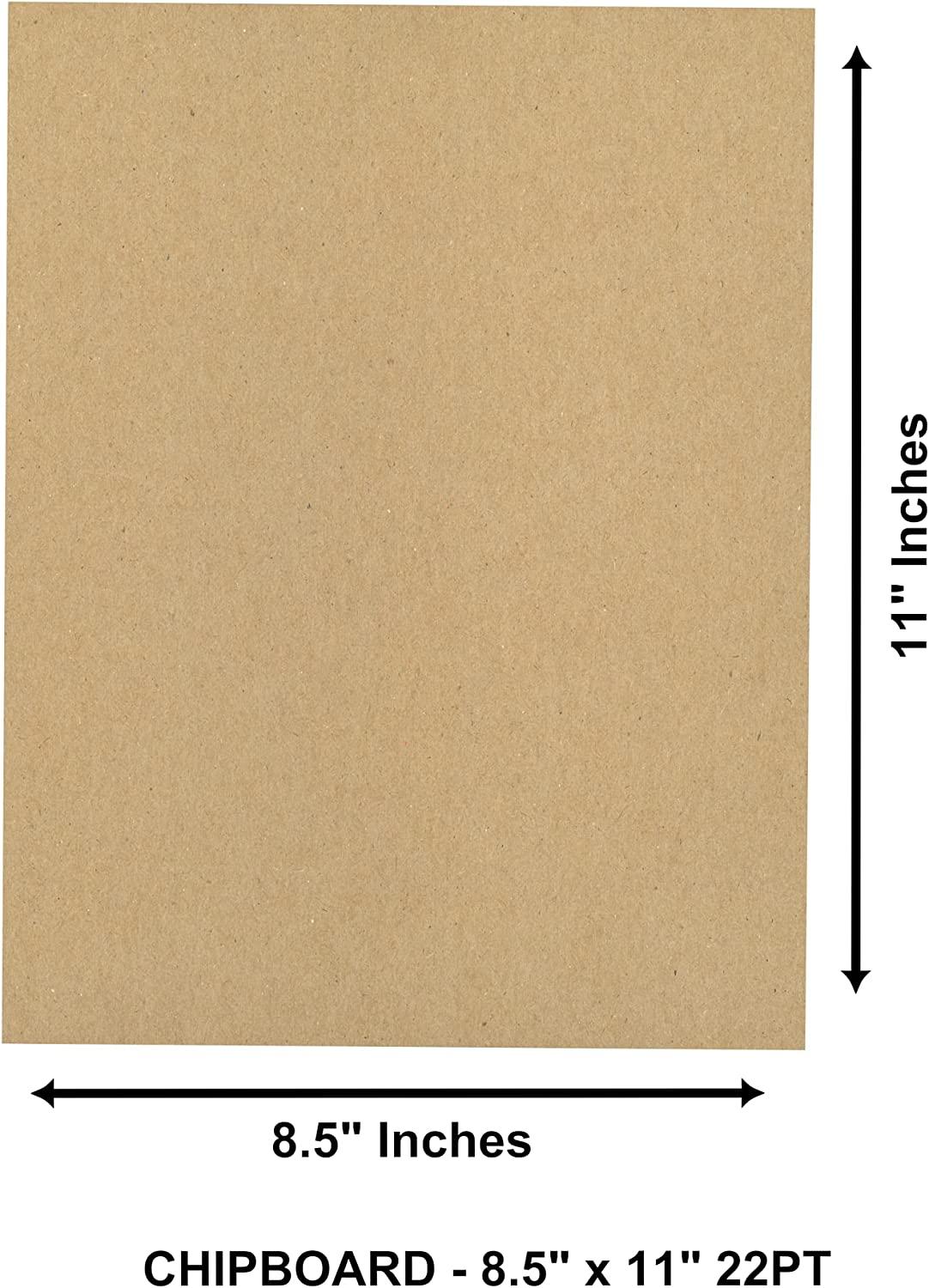 Chipboard Sheets 8.5 X 11 - 100 Sheets of 22 Point Chip Board for Crafts  - Thi