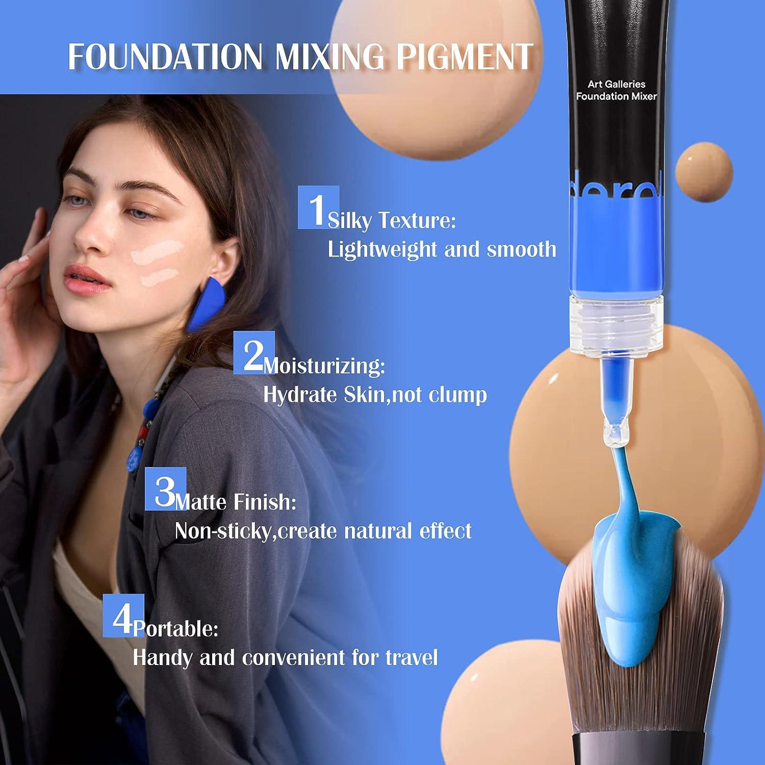 DAGEDA Liquid Foundation Foundation Mixing Pigment for Adjusting Shade  Sweat-Proof Long Lasting Silky-Smooth Liquid Foundation Light and Easy to  Blend with Foundation 0.67oz (Blue)