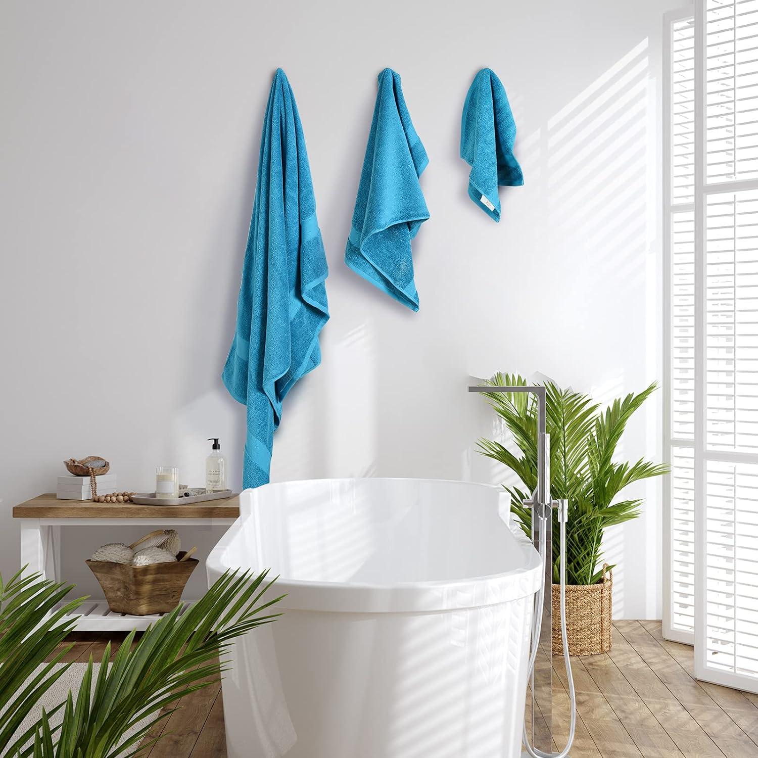 Premium 100% Cotton Bath Towel Set;1 Bath Towels,1 Hand Towel & 1 Washcloth,Luxury Bathroom Super Soft and Highly Absorbent,Hotel & Spa Quality