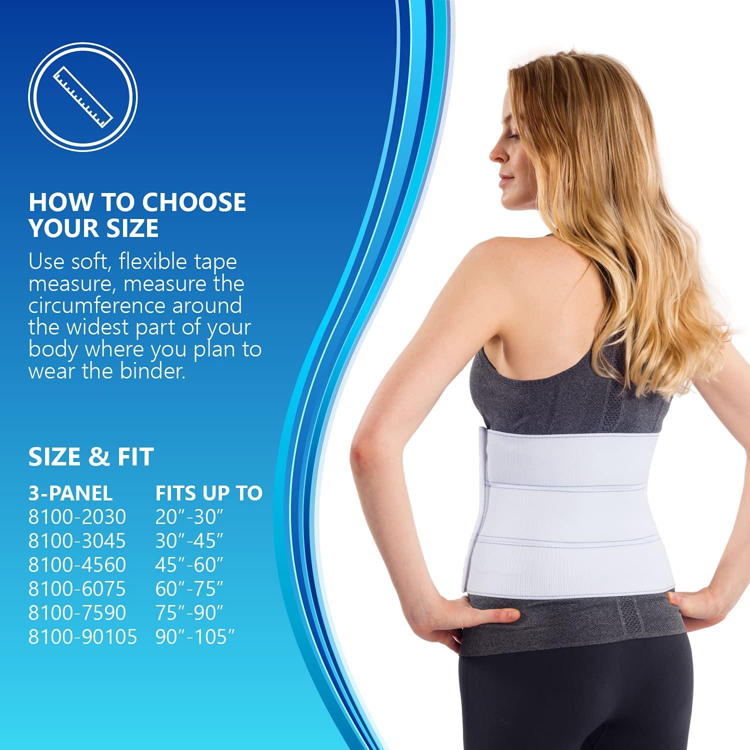 NYOrtho Abdominal Binder Lower Waist Support Belt - Compression Wrap for  Men and Women (30 - 45) 3 Panel - 9 3 Panel - 9 High 30-45 Inch (Pack  of 1)