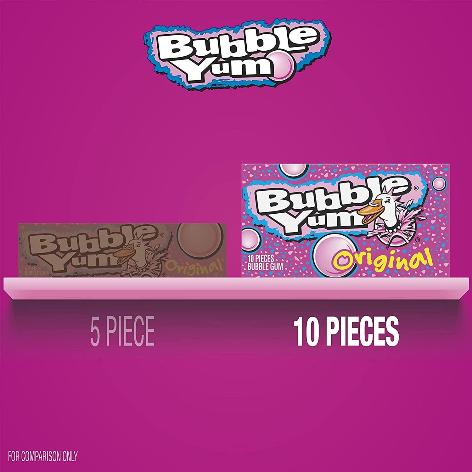 Bubble Yum Original Flavor Bubble Gum 282 Ozpack Of 1210 Pcs Original 10 Piece Pack Of 12