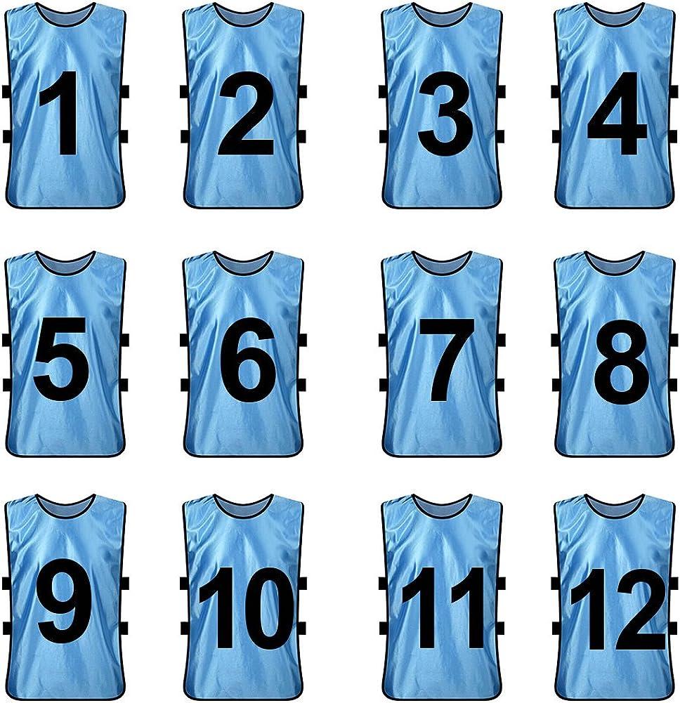 TOPTIE Sets of 12 (#1-12, 13-24) Numbered/Blank Training Vest, Soccer  Pinnies