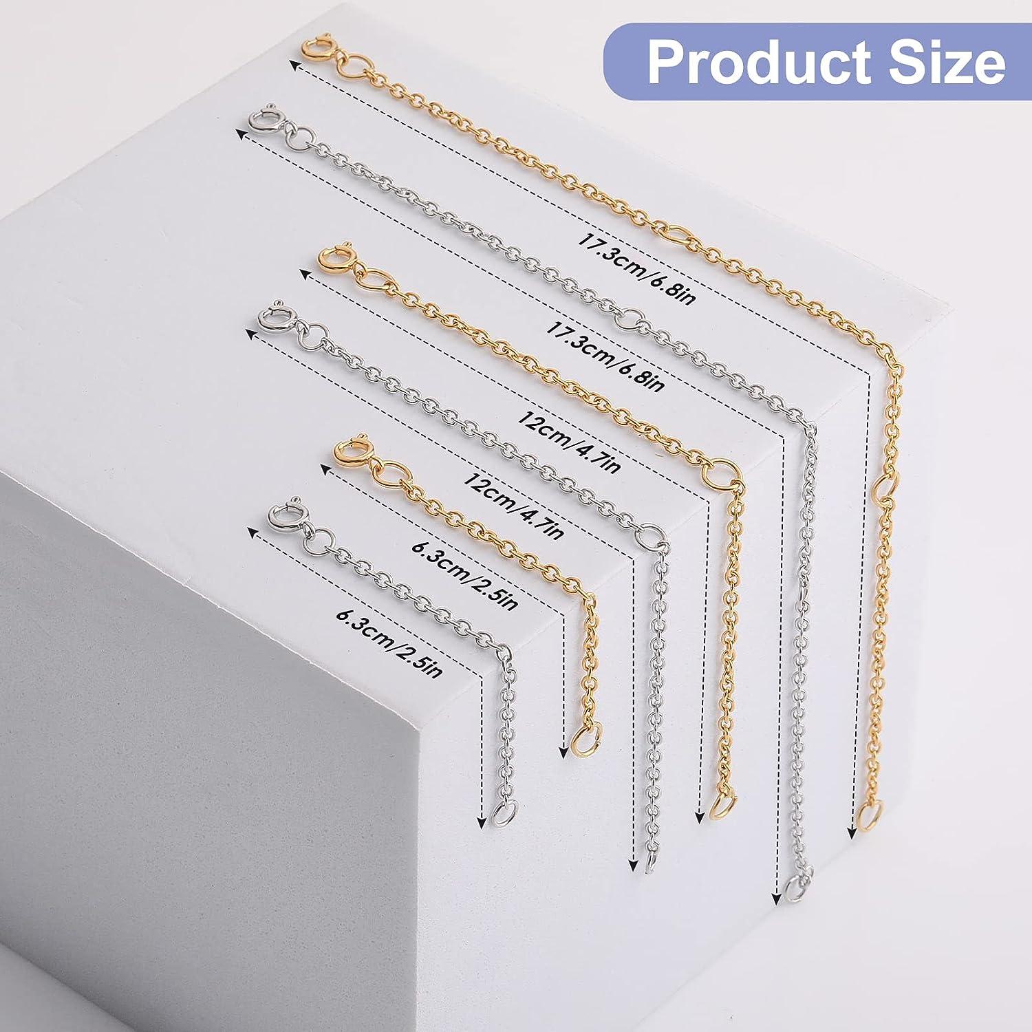 Necklace Extenders 14K Gold Plated Solid Brass Chain Extension Extenders  for Necklace Bracelet Anklet（1 2 3 inch）
