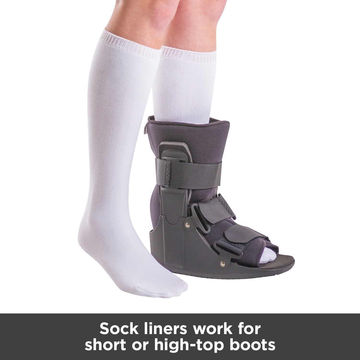 BraceAbility Replacement Sock Liner for Orthopedic Walking Boots - Medical  Tube Cast Socks to Wear Under Aircast Cam Walkers and Leg or Foot Fracture