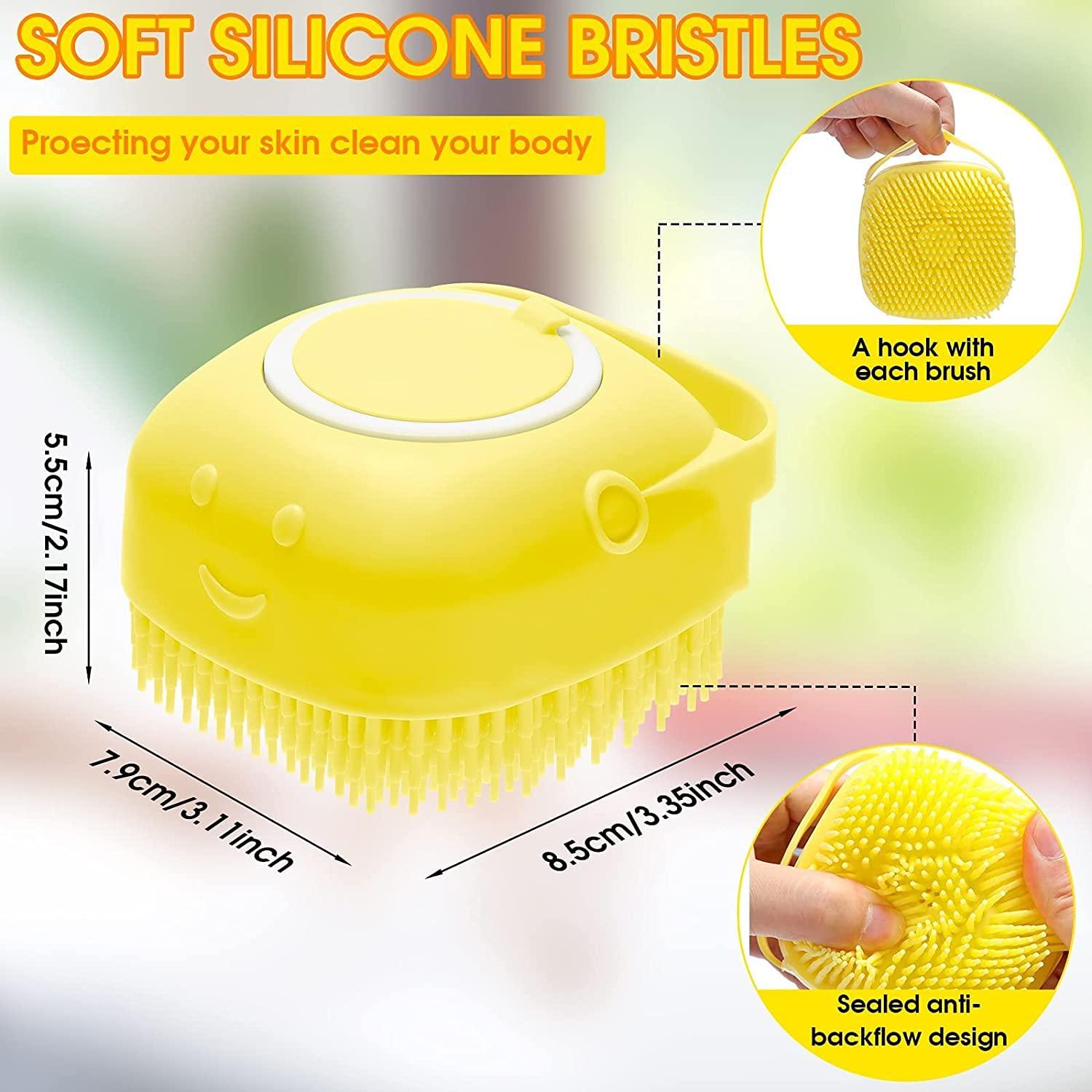 Buy MOSTSHOP Silicone Soft Bath Body Double-sided Brush with Soap Dispenser  Scrubber-use in Hooks Baby Shower Deep Cleaning Gentle Scrub Massage for  Children, Men Women (Pack of 1) (Multi Colour) Online at