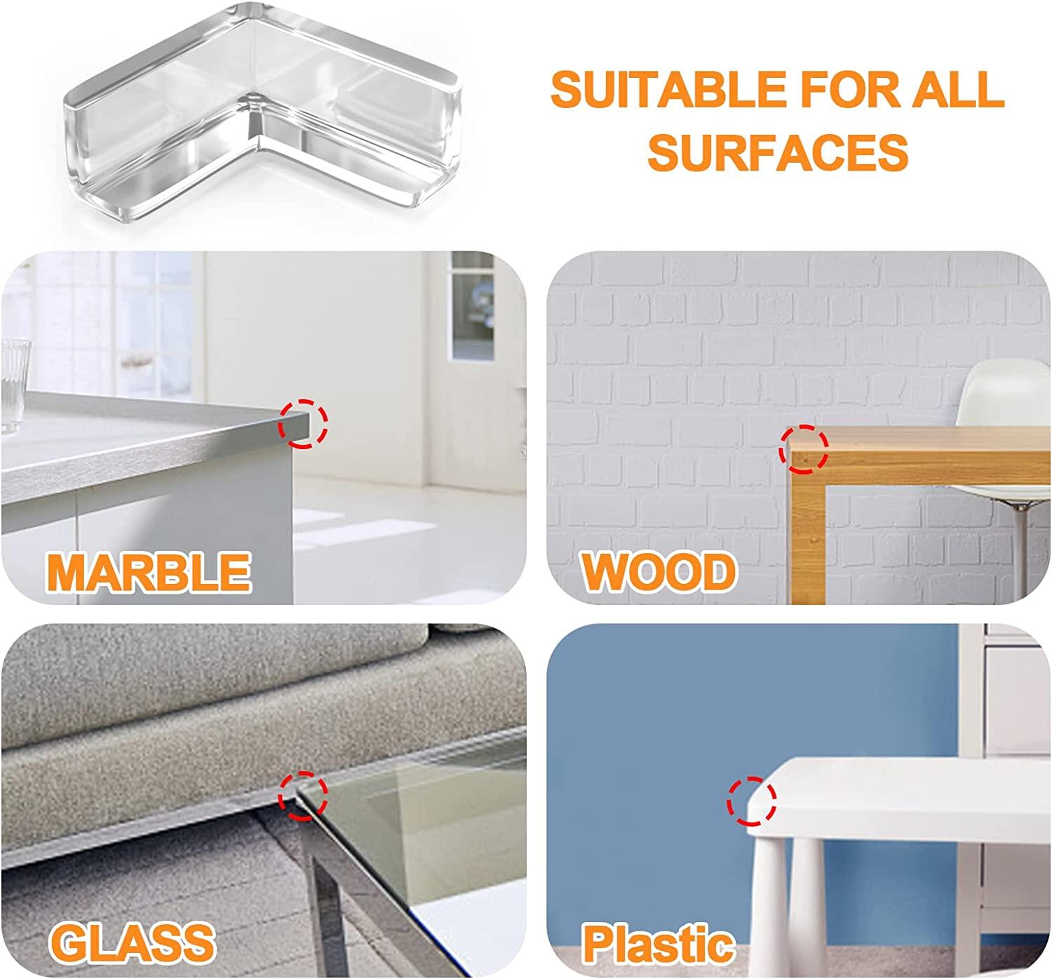 AIXMEET 8 Pack Corner Protector for Baby, Clear Furniture Corner Guard & Edge Safety Bumpers for Table Edges & Sharp Corners - Baby Proofing (L Shape)