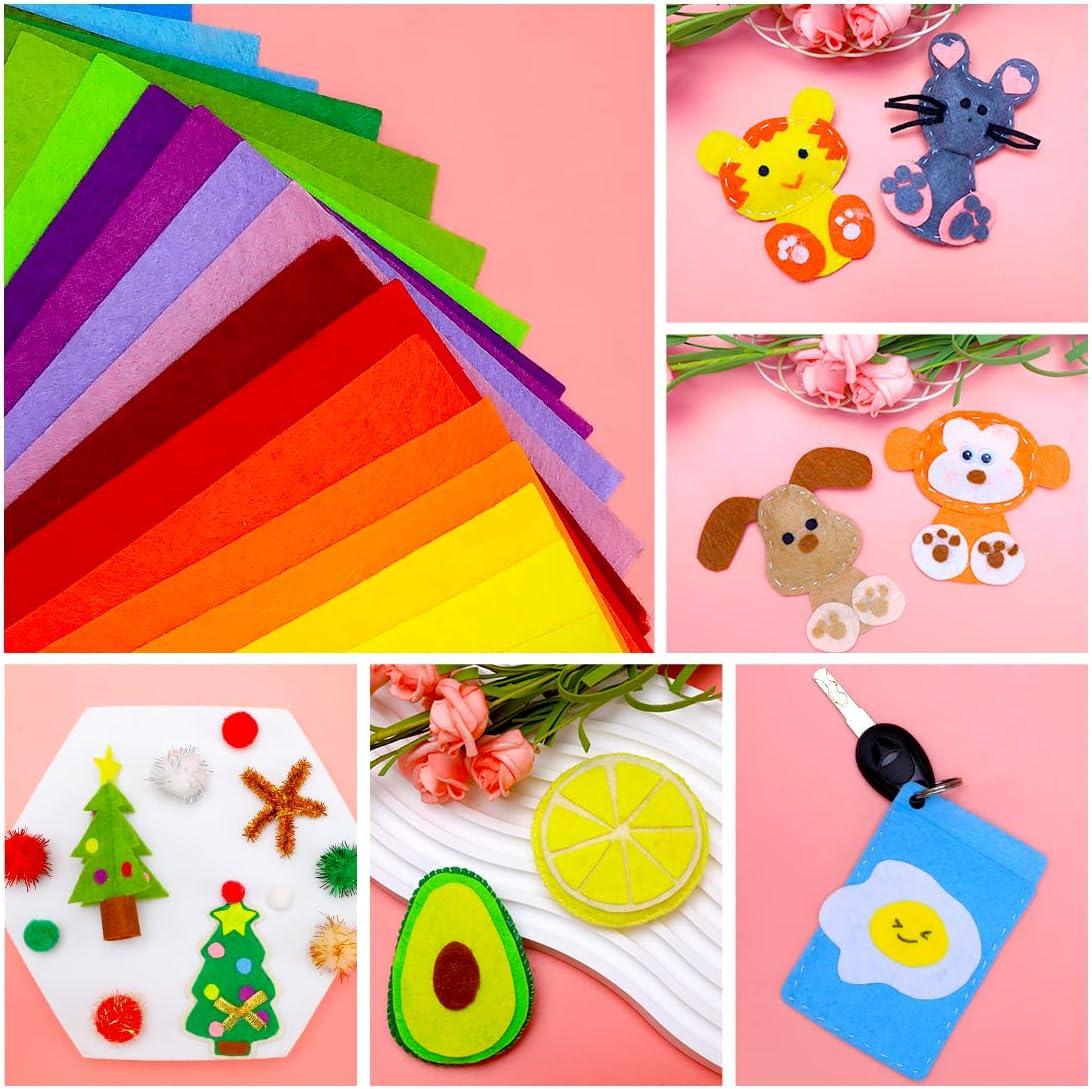 Fabricla Acrylic Felt Fabric Pre Cut 4x4 Inch Square Sheets Use Felt Sheets  for DIY Craft, Hobby, Decoration 42 Pieces 
