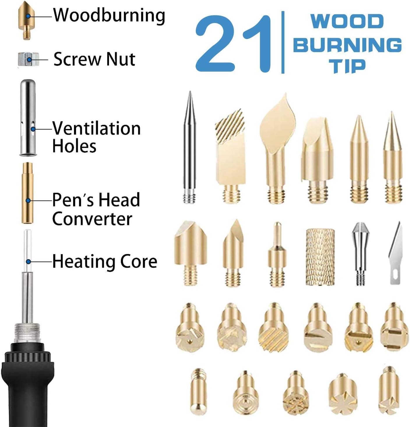 Wood Burning Kit 72 pcs Wood Burning Tool with Adjustable Temperature  200~450C | Wood Burner Tools