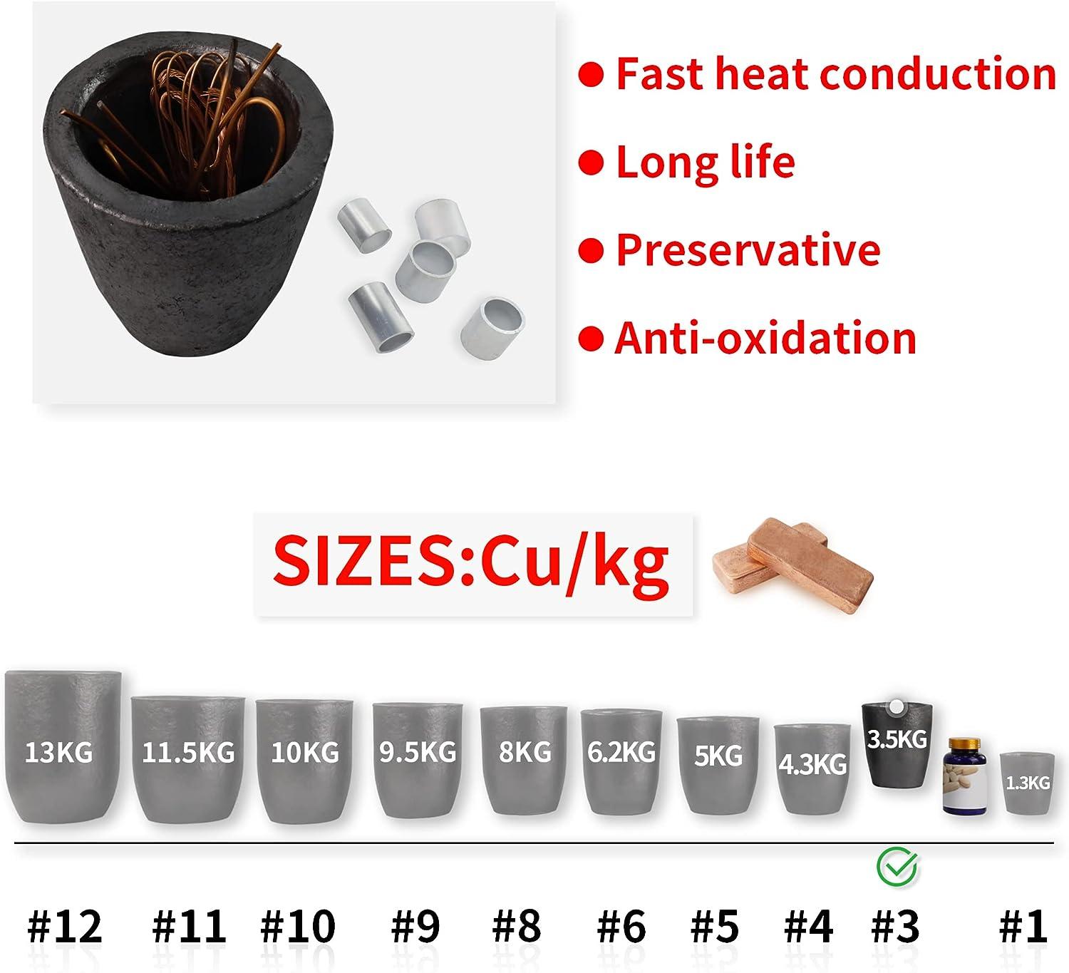 10 12kg Clay Graphite Crucible Cup For Furnace -Torch Melting New