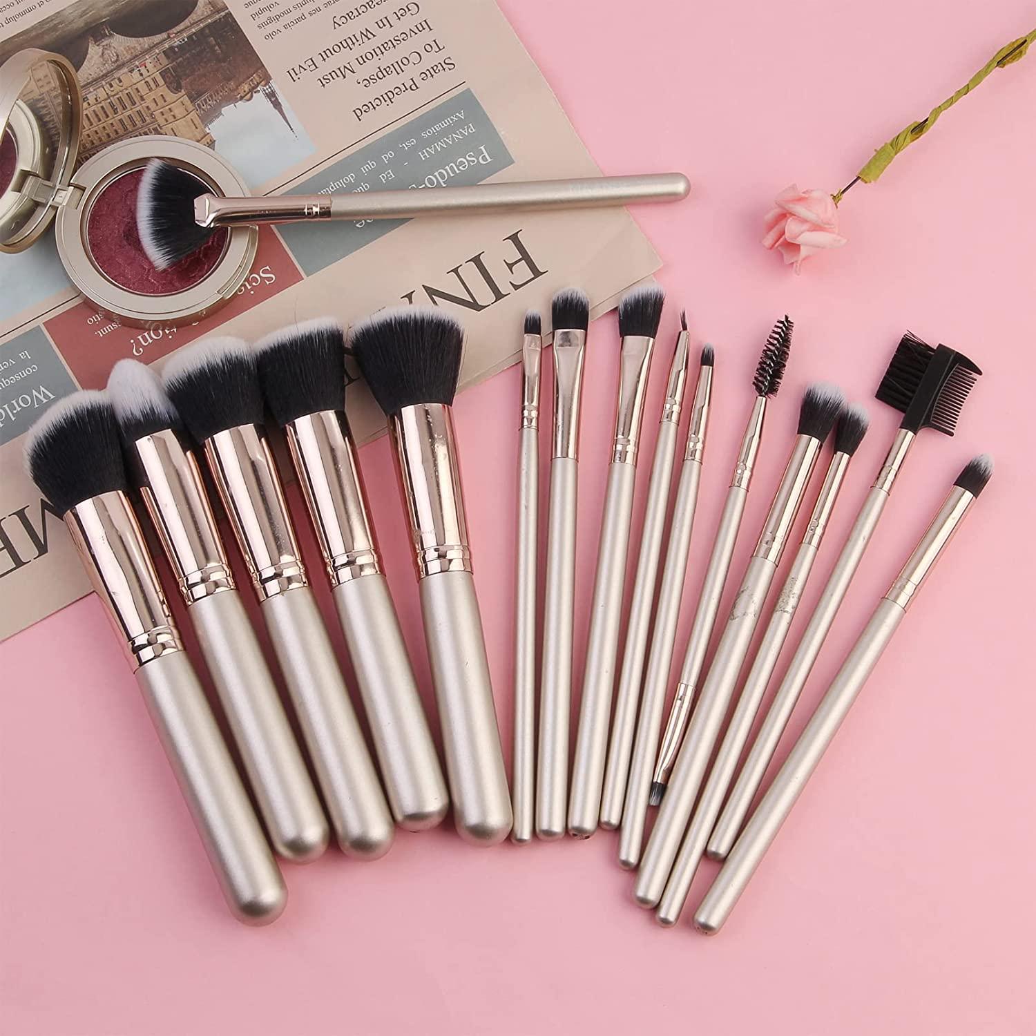 4pcs Small Fan-shaped Makeup Brush, Loose Powder Brush Set