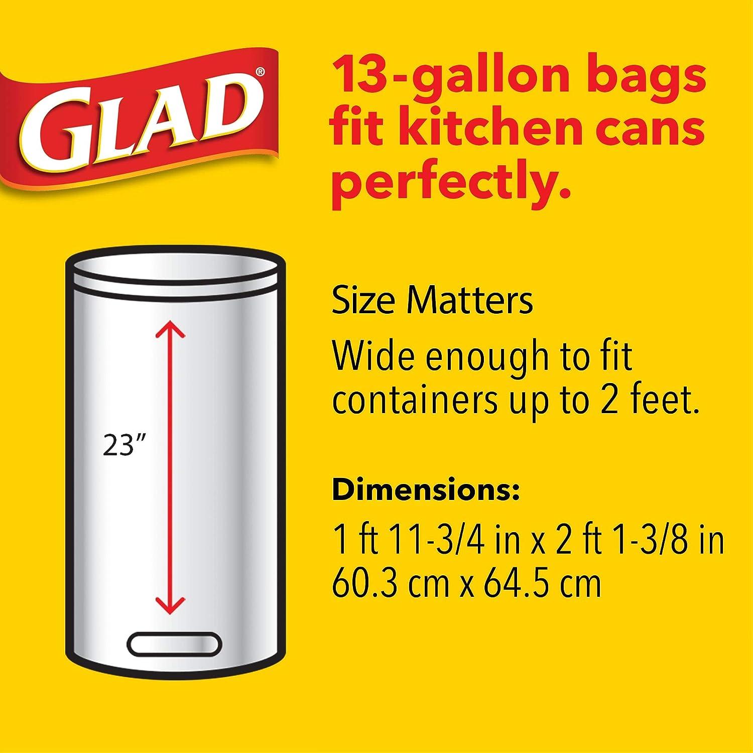  Glad Tall Kitchen Drawstring Trash Bags - OdorShield 13 Gallon  Grey Trash Bag, Febreze Fresh Clean - 80 Count : Health & Household