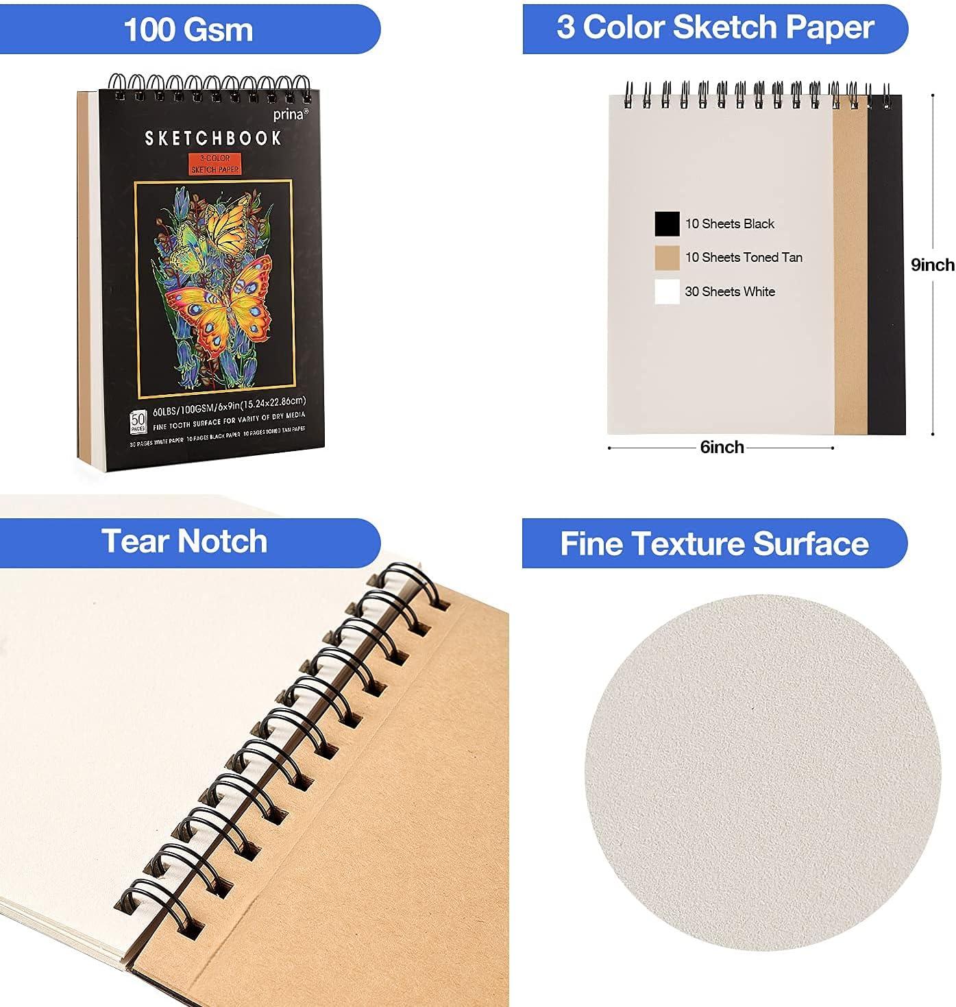 76 Drawing Sketching Kit Set - Pro Art Supplies with Sketchbook