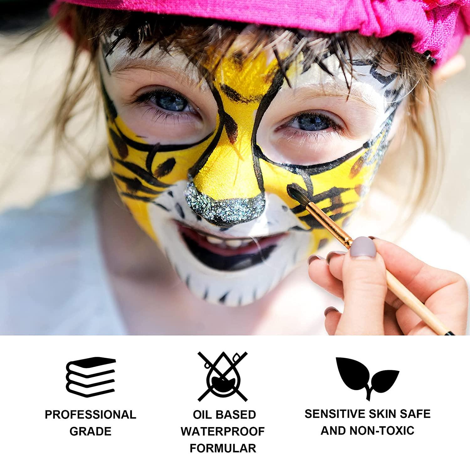  Black White Face Body Paint,Face Painting Kit for Halloween  Clown Cosplay SFX Makeup,Body Paints for Adults Special Effects Makeup Face  Paint Kit with Two Brushes : Beauty & Personal Care