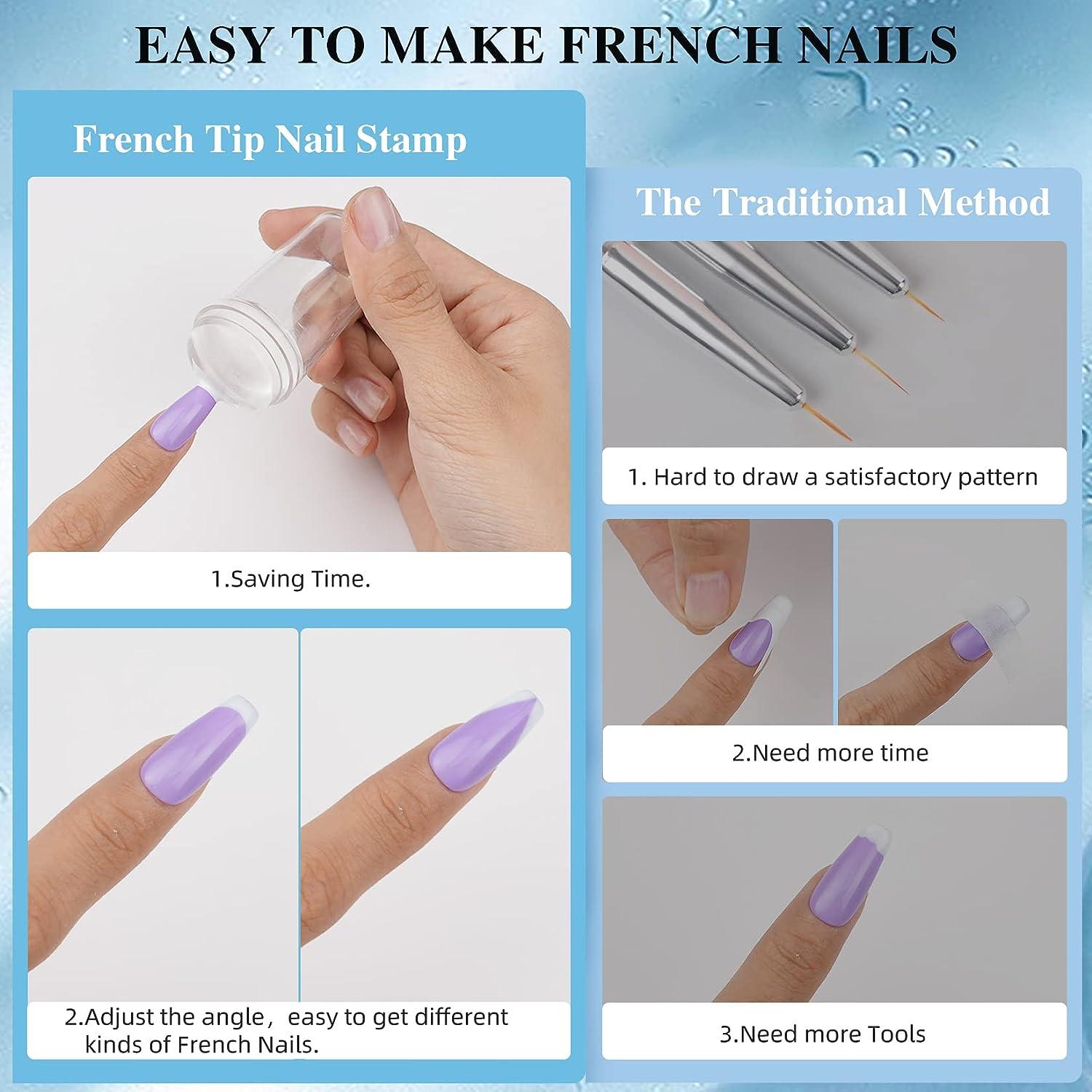 Silicone french nails stamper, transfer nails art, nails tool 2
