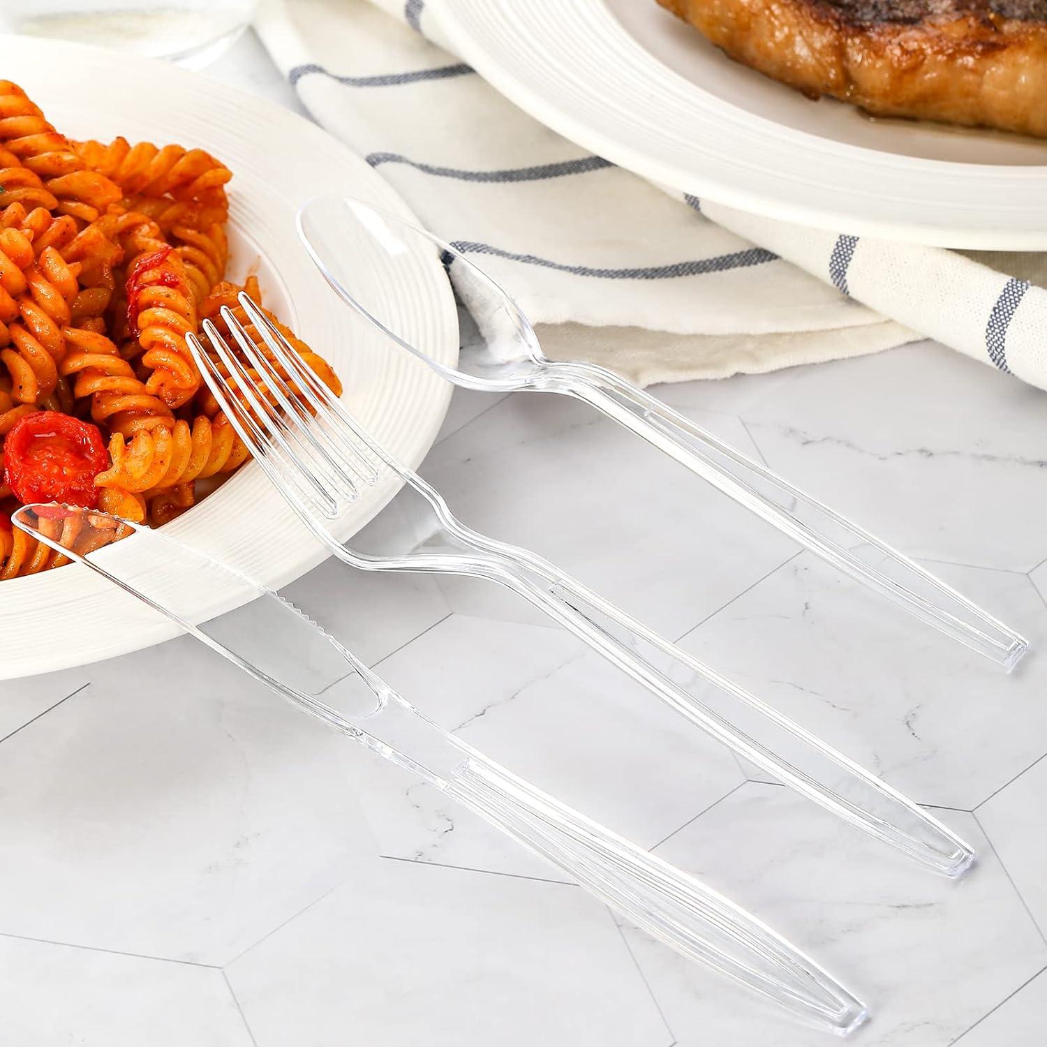 Disposable Plastic Forks with Heat Resistant, BPA Free Durable