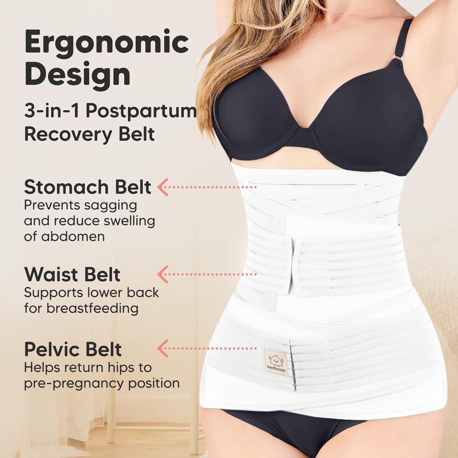 3 in 1 Postpartum Belly Support Recovery Wrap - Postpartum Belly Band After  Birth Brace Slimming Girdles Body Shaper Waist Shapewear Post Surgery  Pregnancy Belly Support Band (Matte White M/L) M-L Matte White