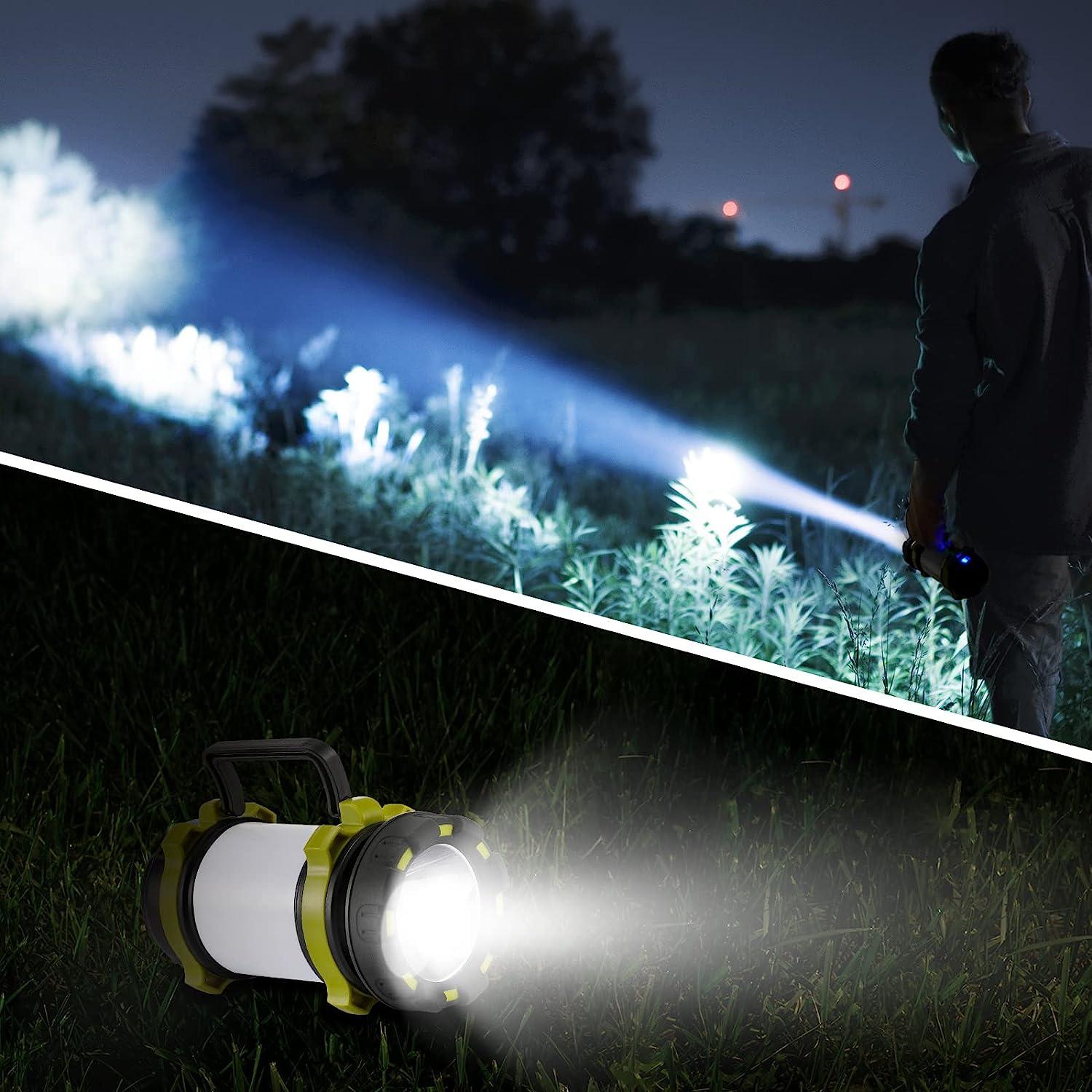Rechargeable LED Flashlight and Camping Lantern Combo, USB-C Charging 1000  Lumens Sportlights with Hook, Zoomable &Portable Handheld Flash Light for