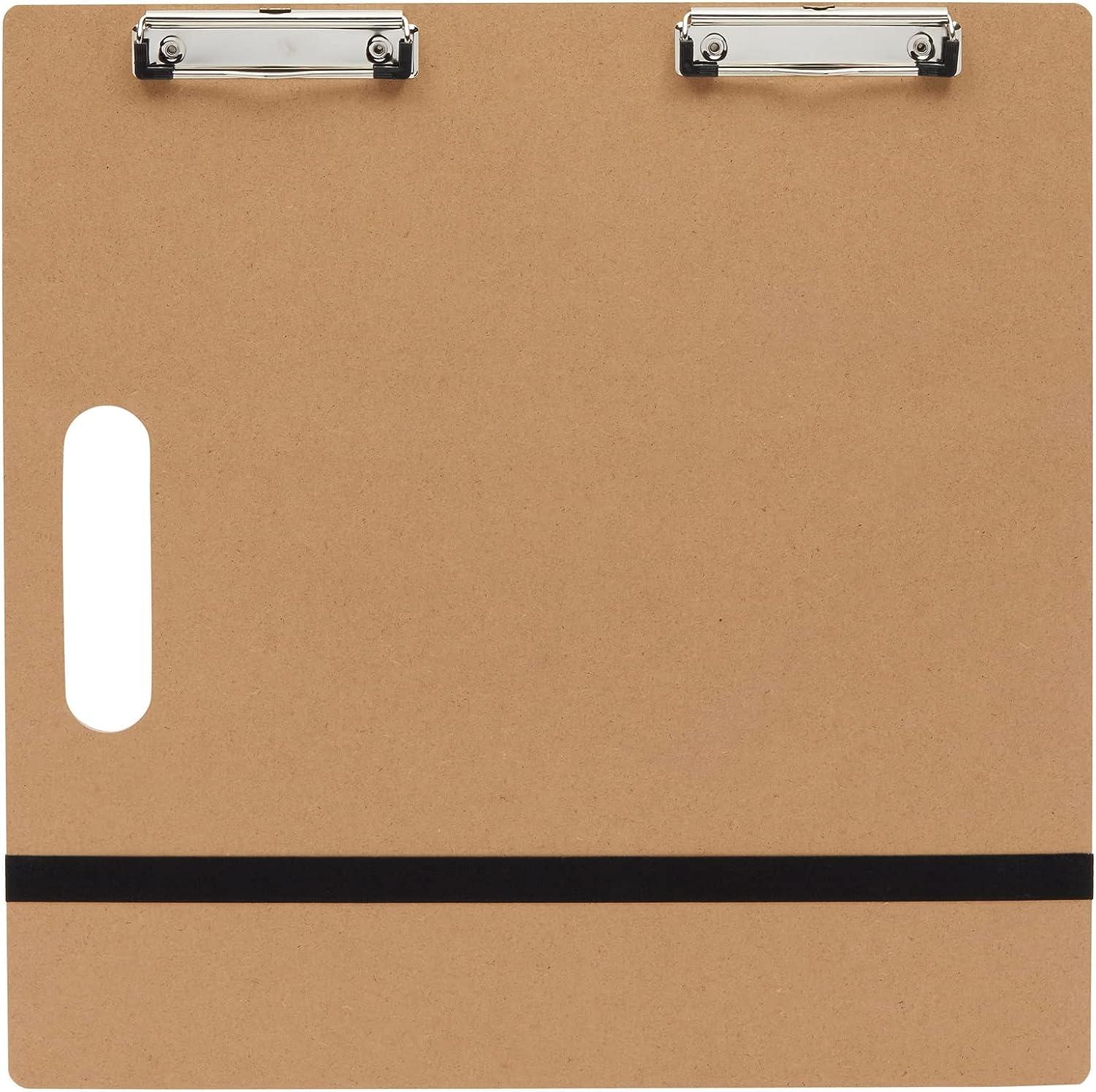 2 Pack 18 x 18 Inch Artist Sketch Tote Board MDF Drawing Board with Clips  and