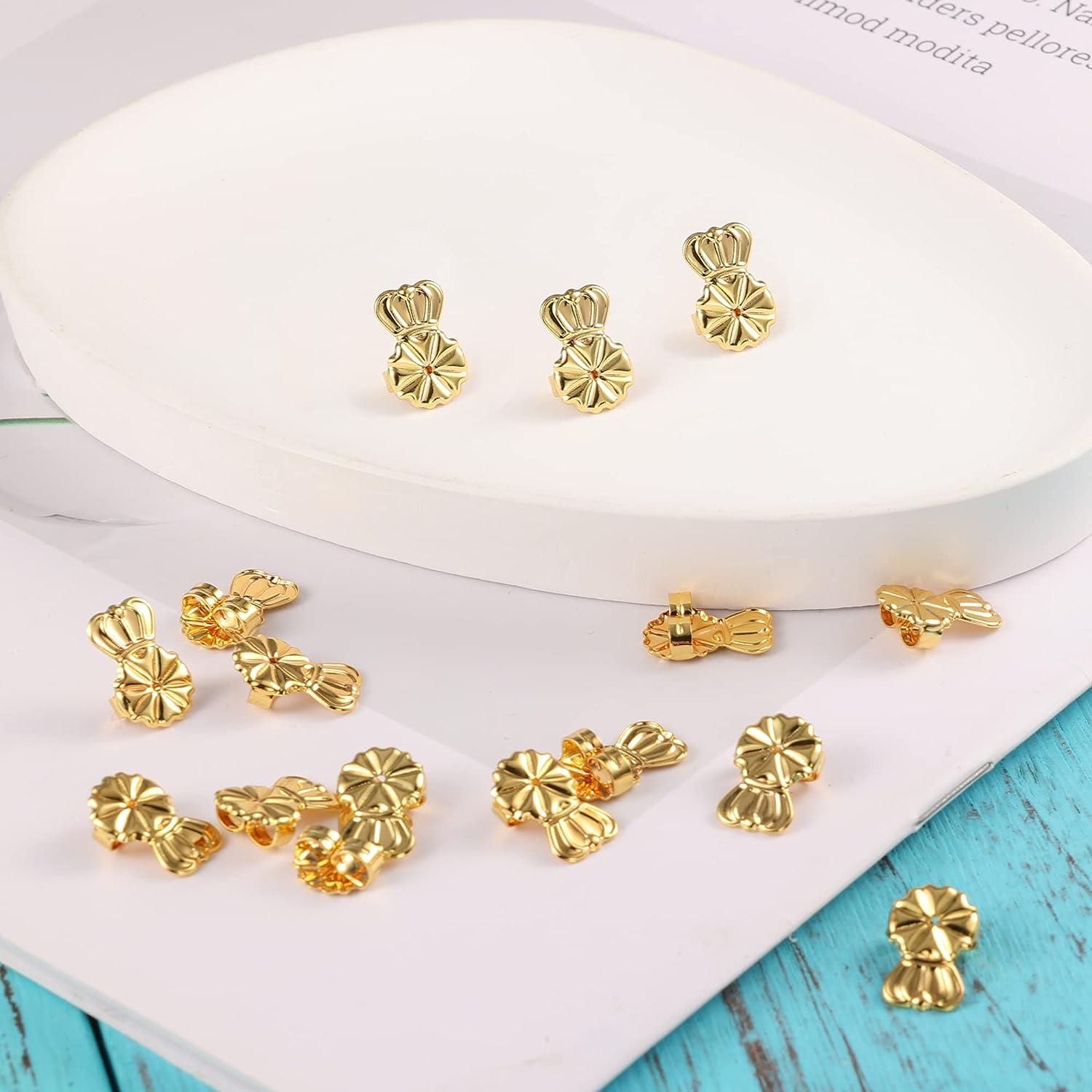 6 Pairs Earring Backs for Droopy Ears Earring Lifters Backs for Studs 18K  Gold Adjustable Hypoallergenic Earring Backs for Heavy Earring