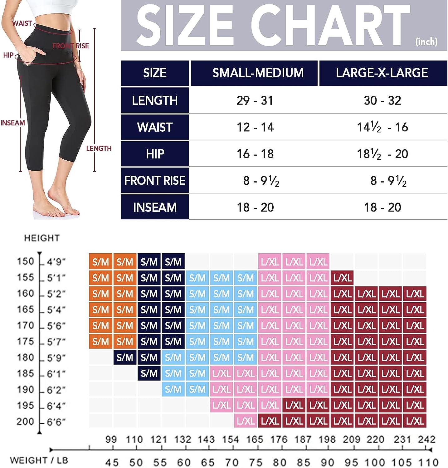 3 Pack Capri Leggings For Women With Pockets-High Waisted Tummy Control  Workout Gym Yoga Pants
