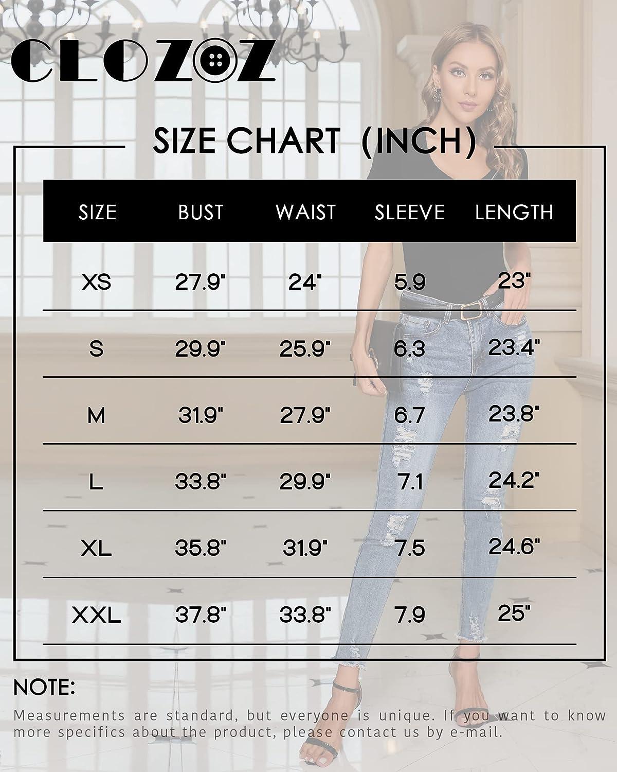 CLOZOZ Long Sleeve Tops for Women Sexy Womens V Neck T Shirts for Women  Fitted Shirts Tight Basic Tee 00-shortsleeve-black X-Small