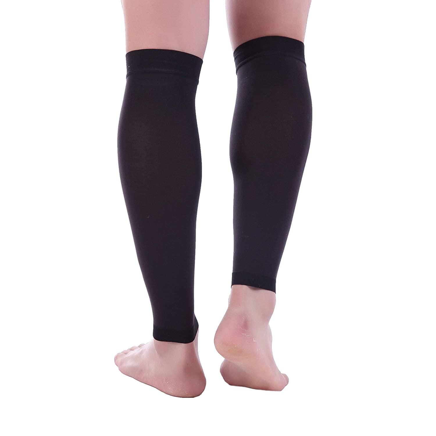 Doc Miller Calf Compression Sleeve Men - 30-40 mmHg, Medical Grade Calf  Sleeves for Men and Women Supports Shin Splints, and Varicose Veins  Recovery - 1 Pair Large Size - Black Calf Sleeve Jet Black Large