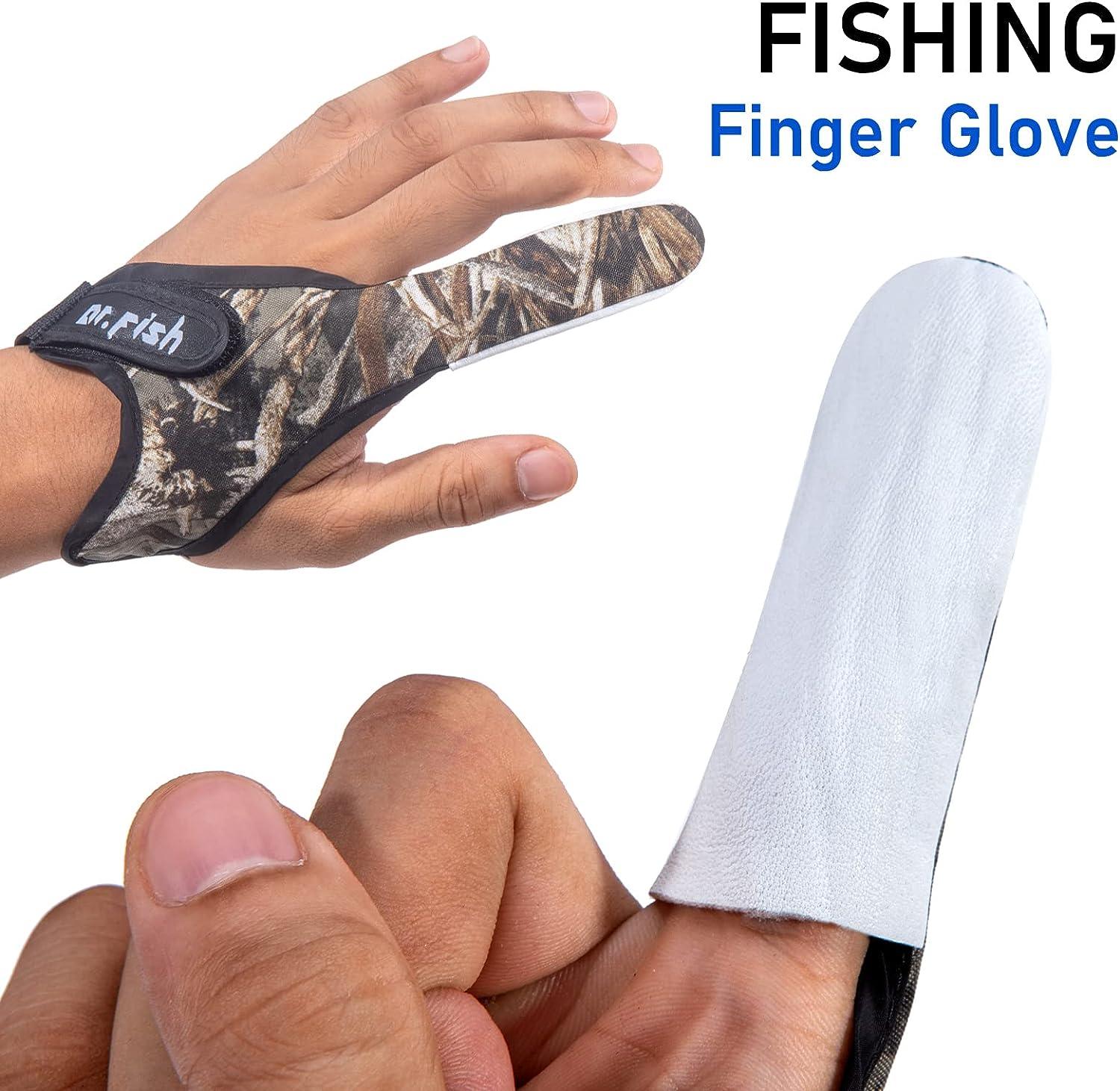 Dr.Fish 2 Pieces Fishing Gloves Casting 2 Finger Index Finger Stall  Protector Anti-Slice Saltwater Trolling Surf Fishing Braid Line Anti-Slip  Cooftable Woolen Sheepskin Size L