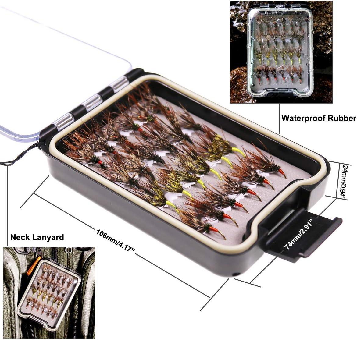 Wifreo Dry Wet Flies Nymph Set Kit 28pcs Fly Fishing Lures Box Fly