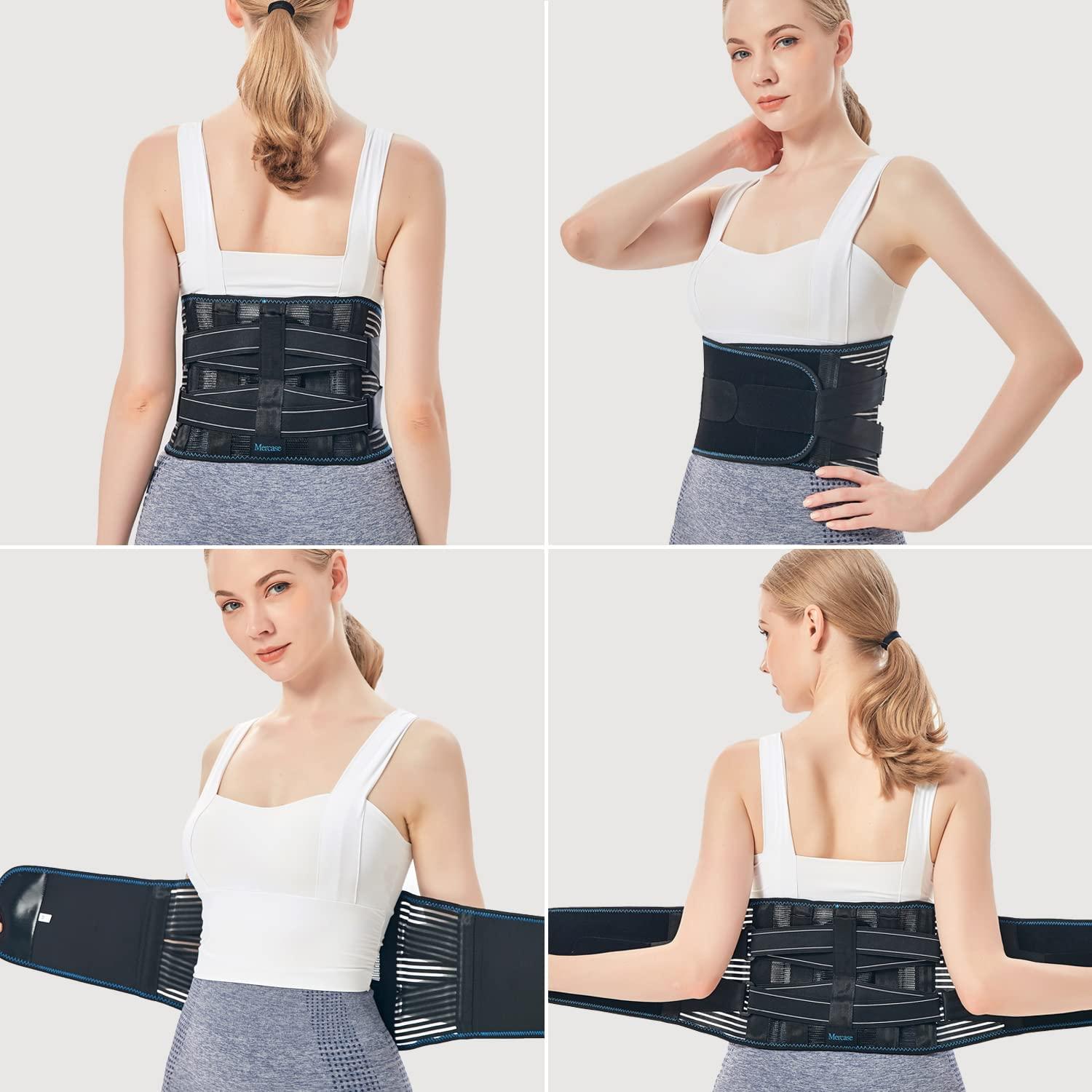 Mercase Back Brace for Lower Back Pain Relief, Back Support Belt for Men  and Women with Replaceable Support Stays, Breathable Lumbar Brace for Heavy  Lifting, Herniated Disc, Sciatica, Scoliosis (XL(43.3''-55.2''))