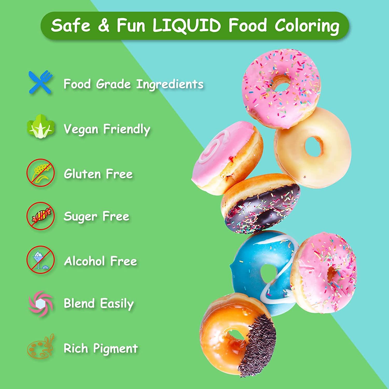 Cake Food Coloring Set, ValueTalks 8 Color Liquid Vibrant Colors