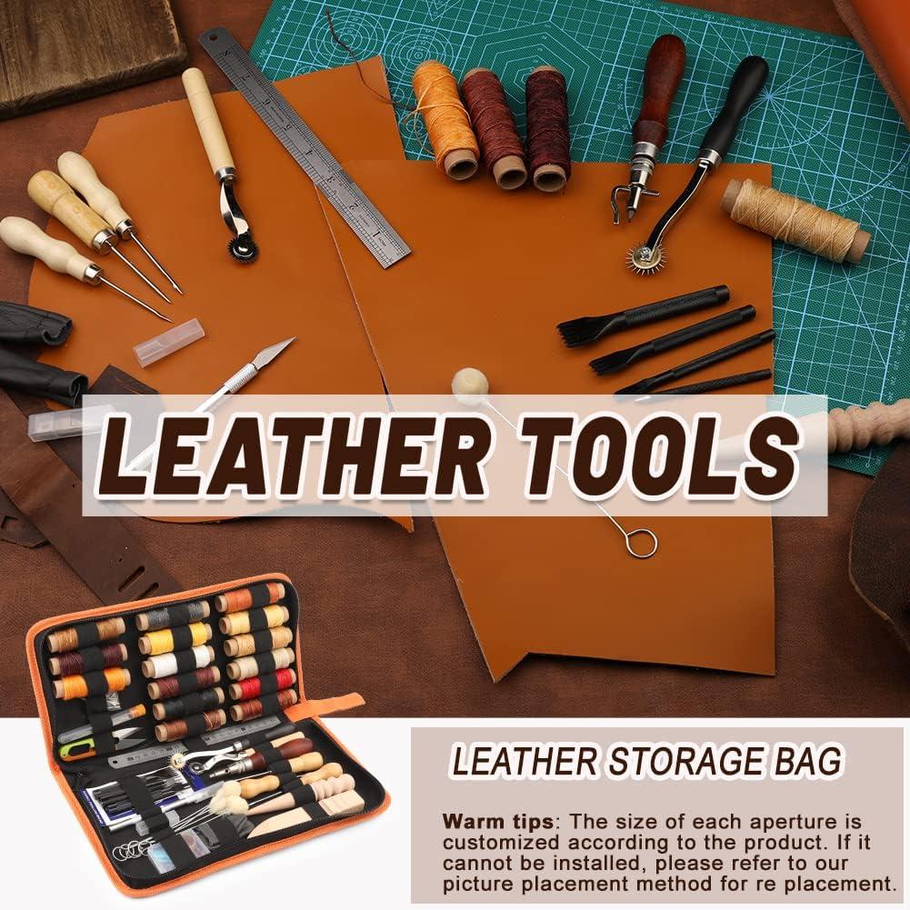  BUTUZE Leather Working Tools for Beginners: Leather Craft Kit  with Stamping Tools, Groover, Punch, Leather Sewing Waxed Thread, Leather  Kit for Leathercraft Adults Gifts : Arts, Crafts & Sewing