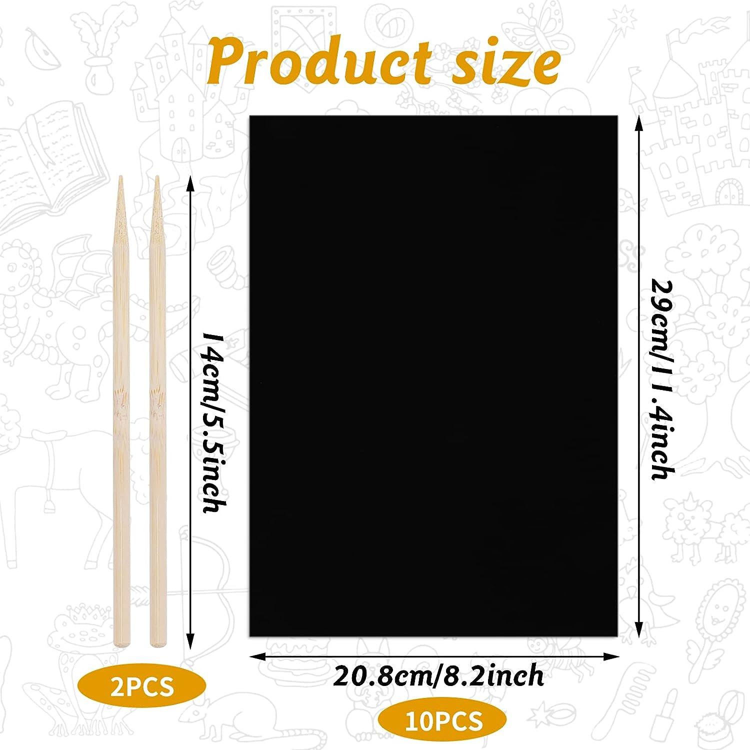 Prasacco Scratch Paper Art Set Kids Adults Black Scratch Art Paper Scratch  Off Paper with Wooden Stylus for DIY Valentine's Day Gifts Birthday Party  Gift Supplies (12 Pieces)