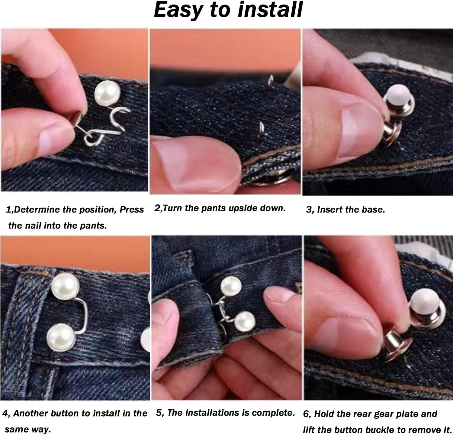 Adjustable Waist Buckle Extender Set Jeans Extender Waist Extender Button  For Pants Adjustable Jean Button Perfect Fit Instant