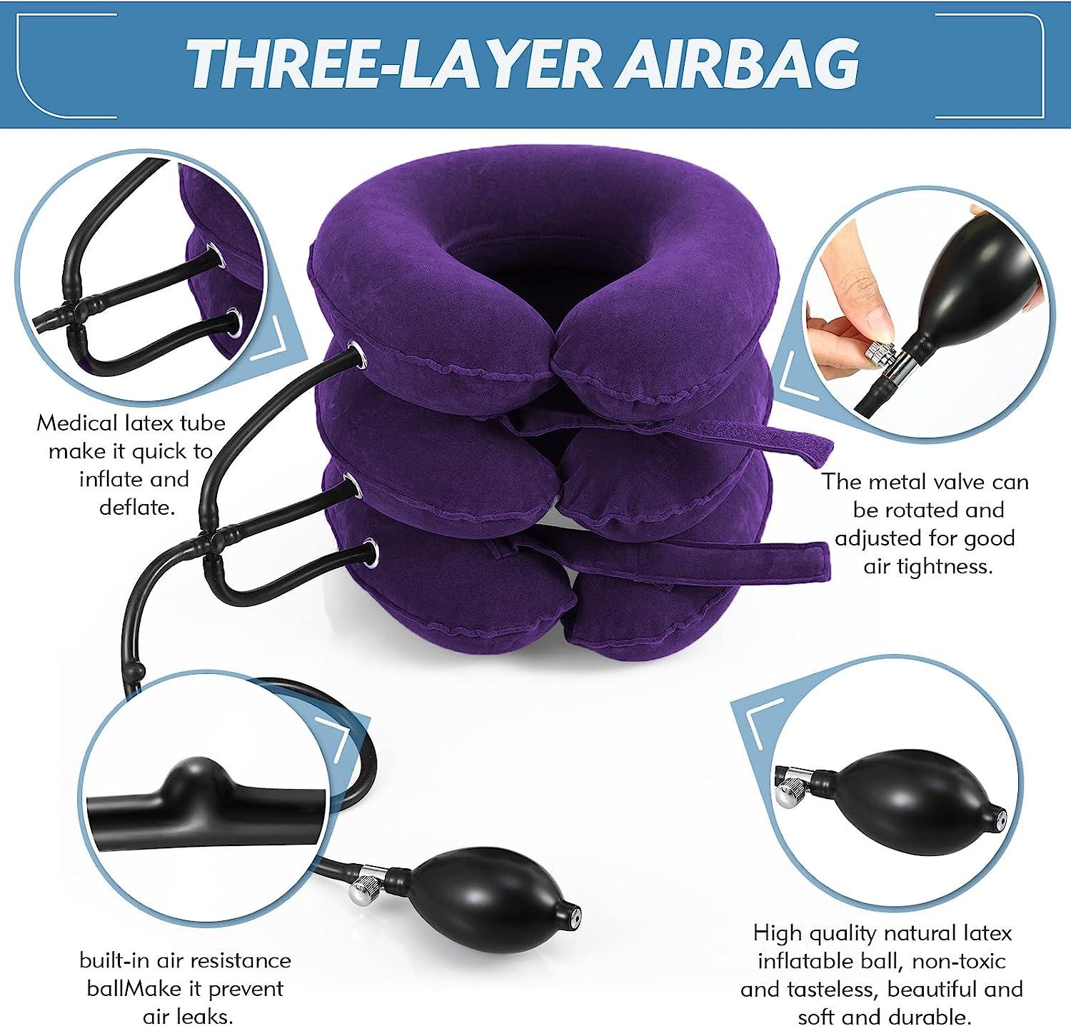 Air fill Neck Brace Support Pillow Pain Relax Traction Device