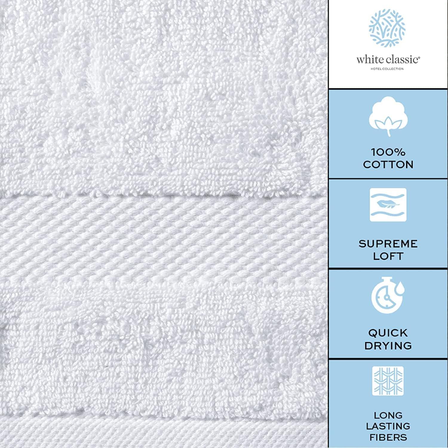 Cotton Large Luxury White Hotel Bath Towel Multiple Sizes Thickness White  Adults Bathroom Towel Fast Drying