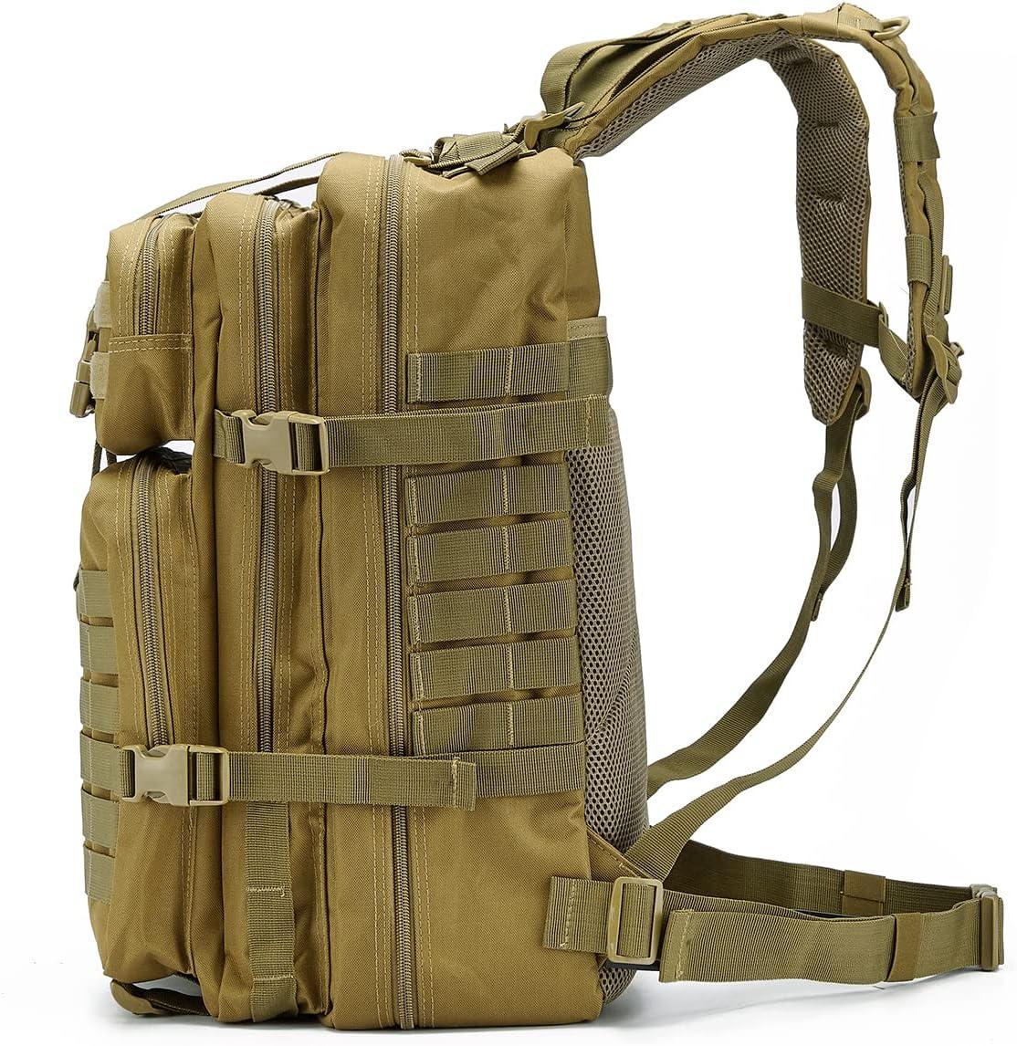 Link Military Backpack 45L Molle Army Tactical 3 Day Survival Waterproof  Outdoor Fishing Hiking Camping Bug Out Backpack 900D - Khaki