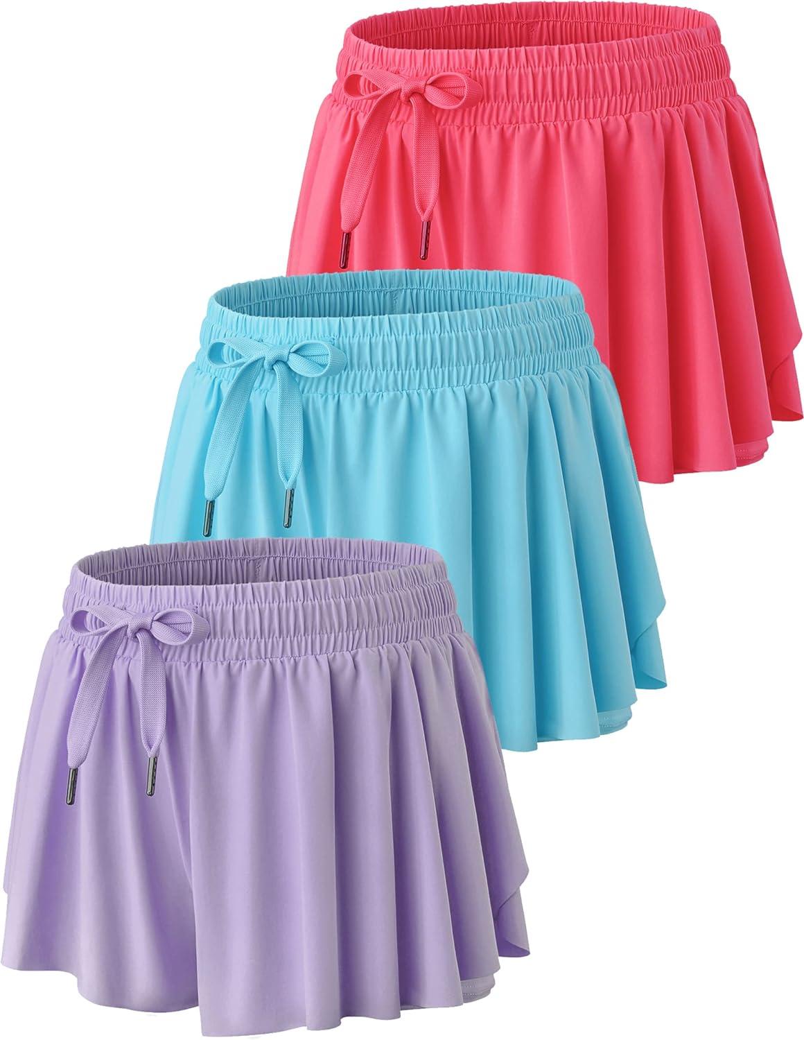  4 Pack Youth Girls Athletic Shorts 3, Girls Soccer