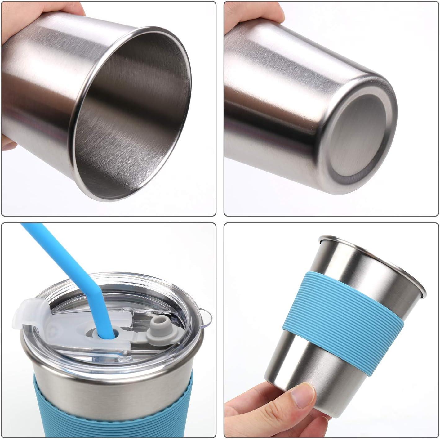 Rommeka Kids Cups Spill Proof, 4 Pack 12oz Stainless Steel Toddler