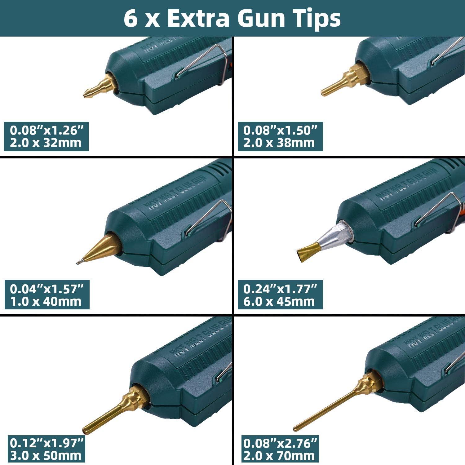 100W Hot Glue Gun Tool Box Include 0.43 Inch Glue Sticks Copper Nozzles  Nozzle Covers Aluminium Spanner with Power Switch : : Home
